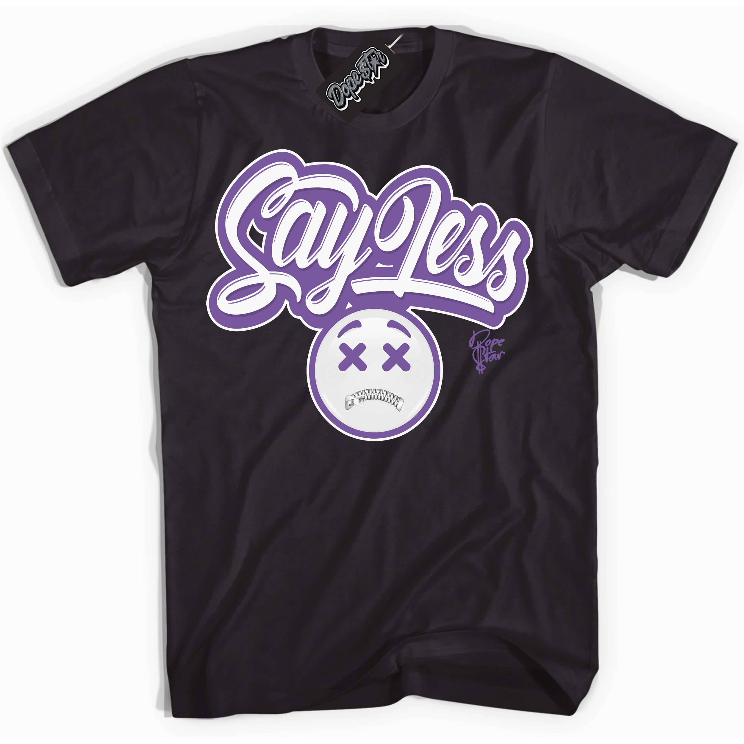 Cool Black Shirt with “Say Less” design that perfectly matches Next Nature Black Raspberry.