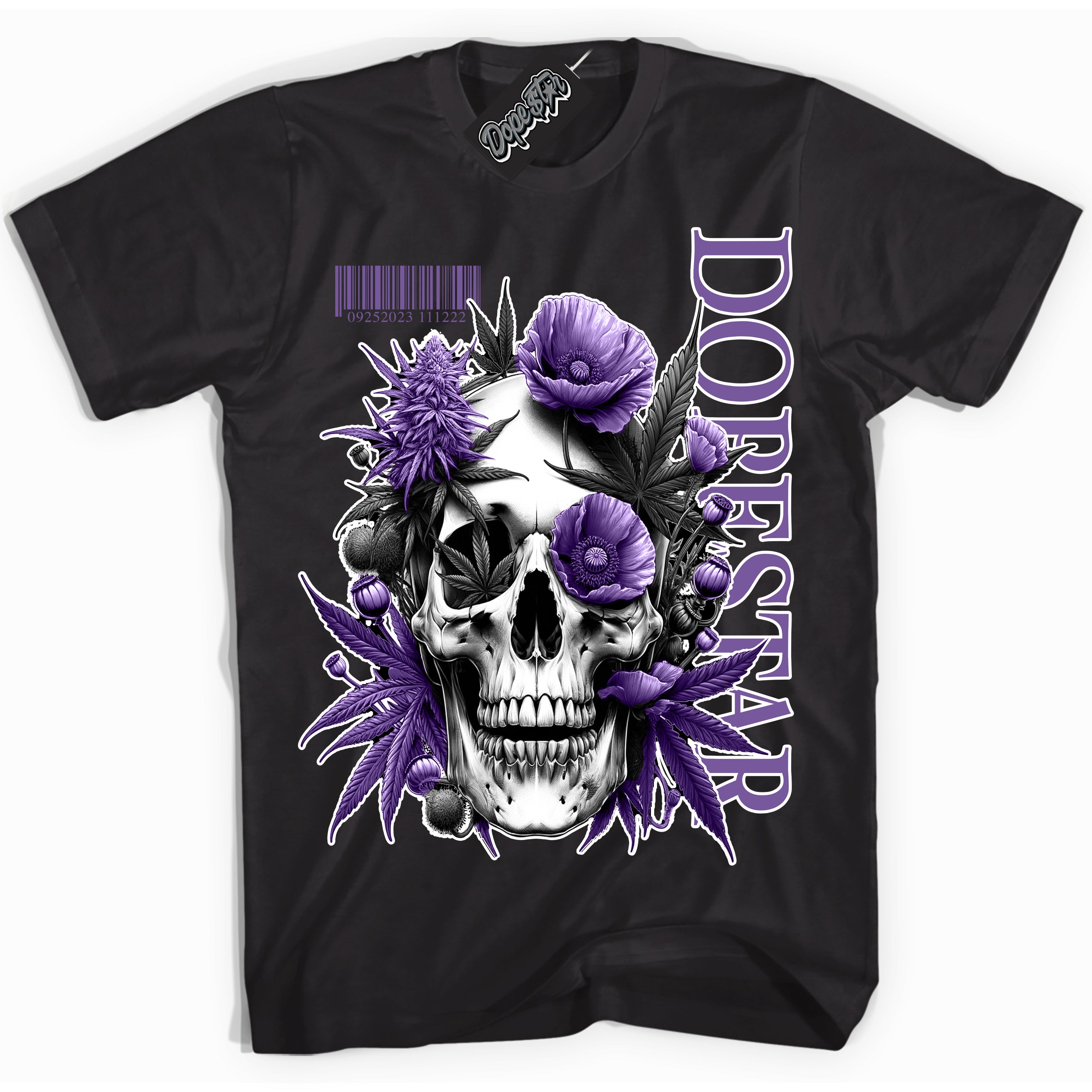 Cool Black Shirt with “Skull Poppies” design that perfectly matches Next Nature Black Raspberry.