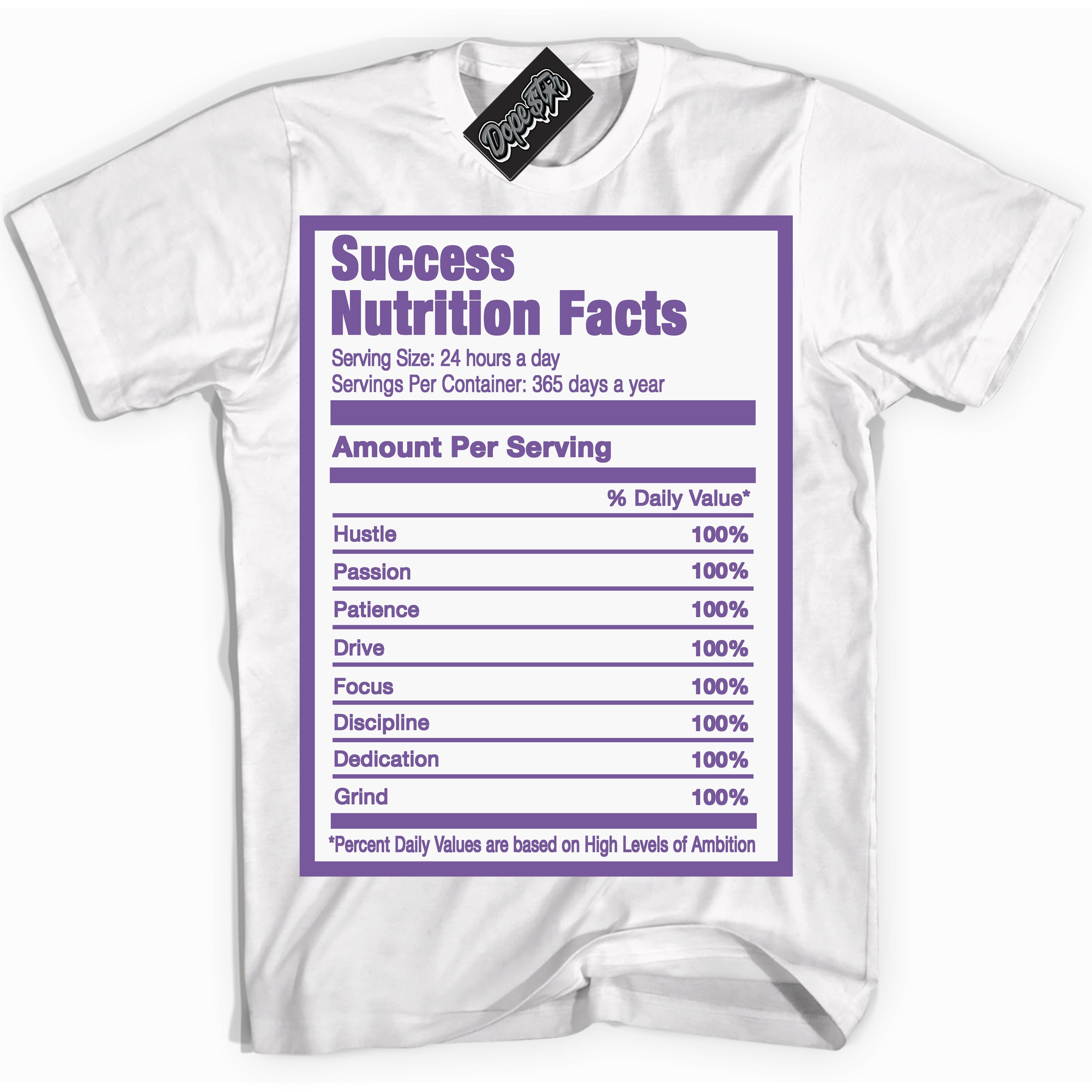 Cool White Shirt with “Success Nutrition” design that perfectly matches Next Nature Black Raspberry.