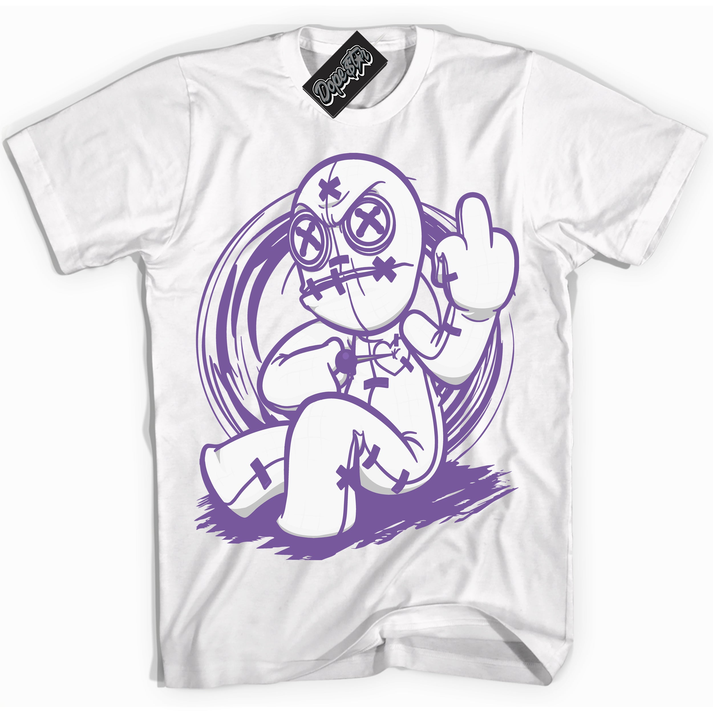 Cool White Shirt with “Voodoo Doll” design that perfectly matches Next Nature Black Raspberry.