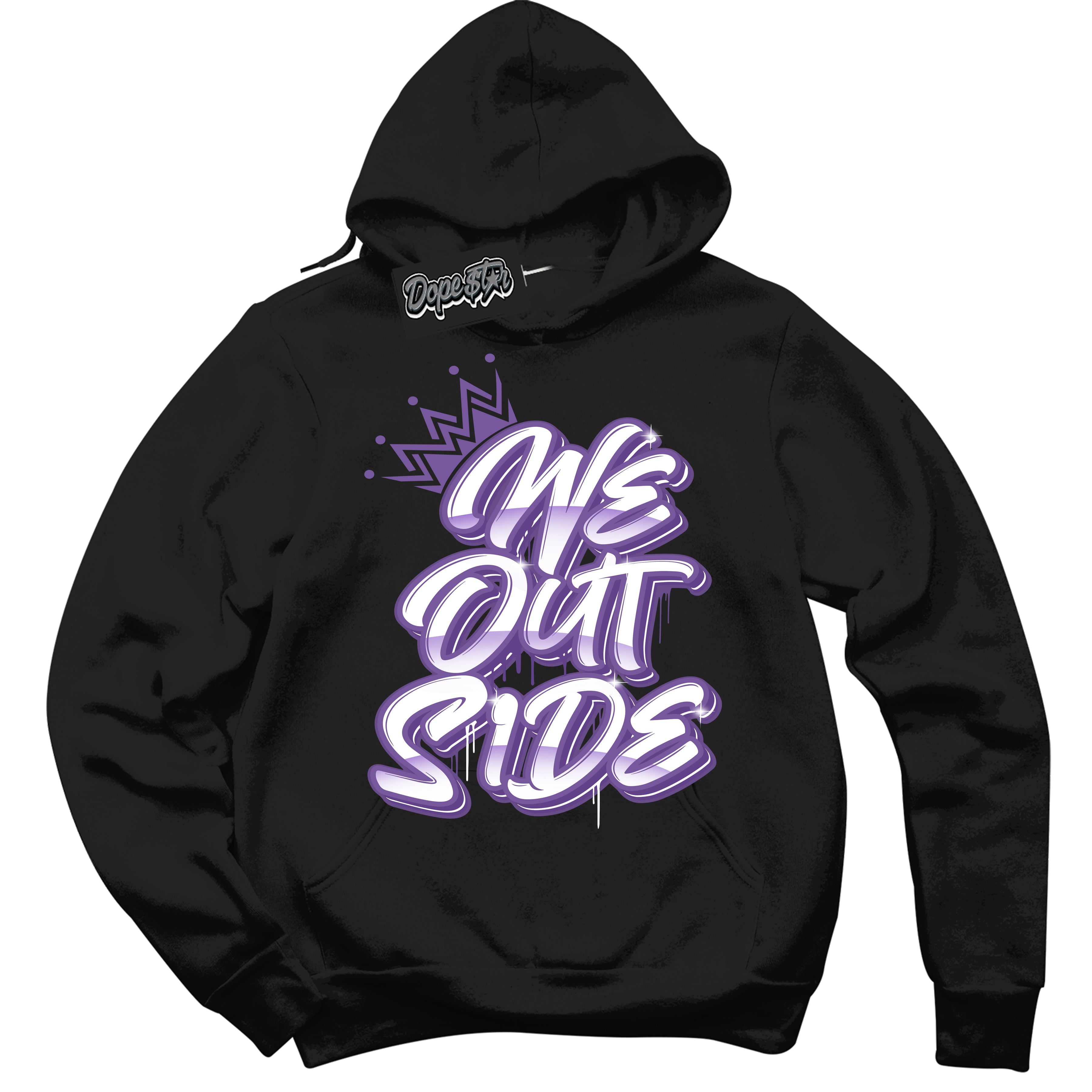 Cool Black Hoodie with “We Outside” design that Perfectly Matches Next Nature Black Raspberry.