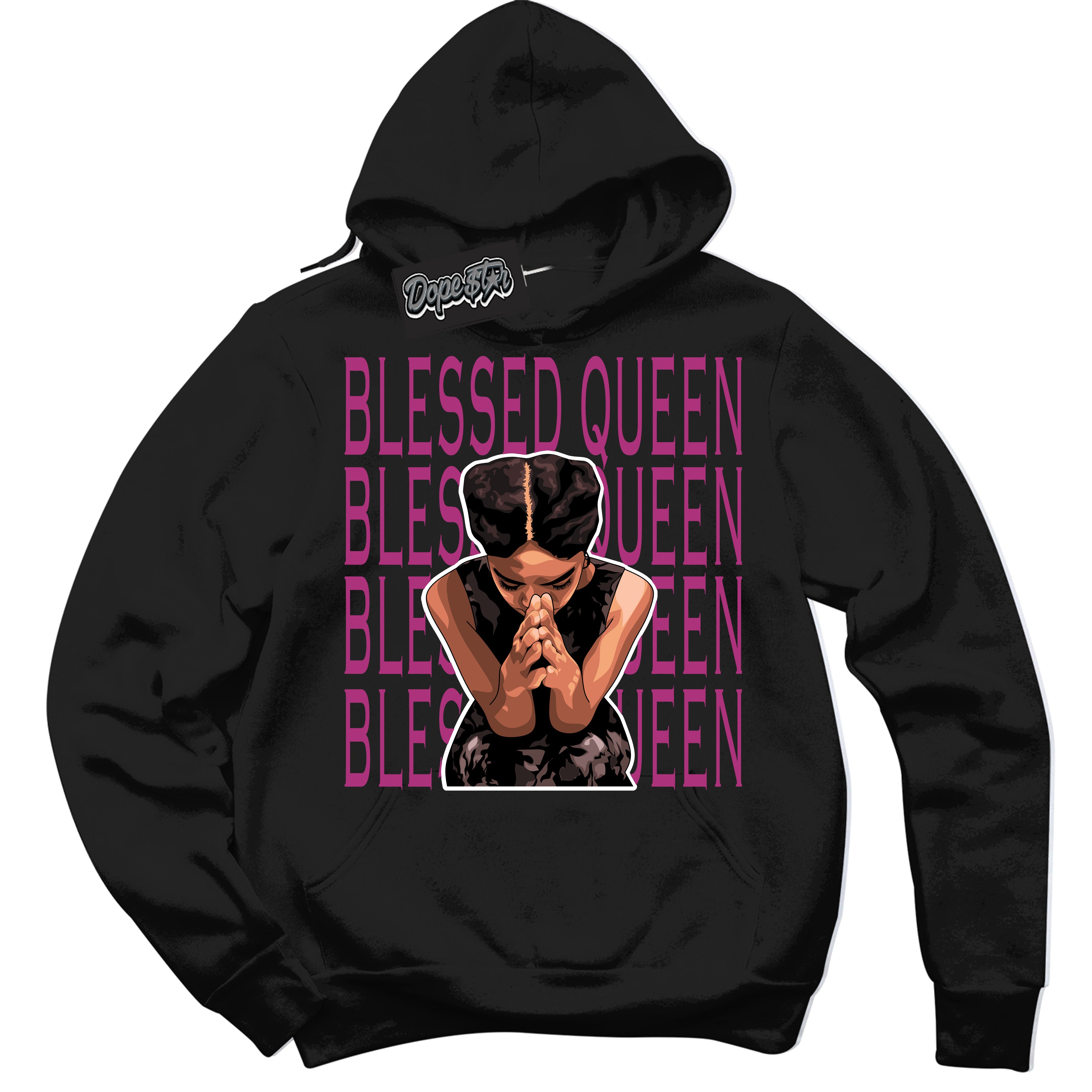 Dunk Low Next Nature Hot Fuchsia 'Count Your Blessings ' Hoodie – Black Streetwear Sweatshirt | Sneaker Matching Hoodie for Dunk Low Hot Fuchsia | Urban Fashion for Sneakerheads | Men's & Women's Streetwear Outfit by Sneaker Shirts Outlet.