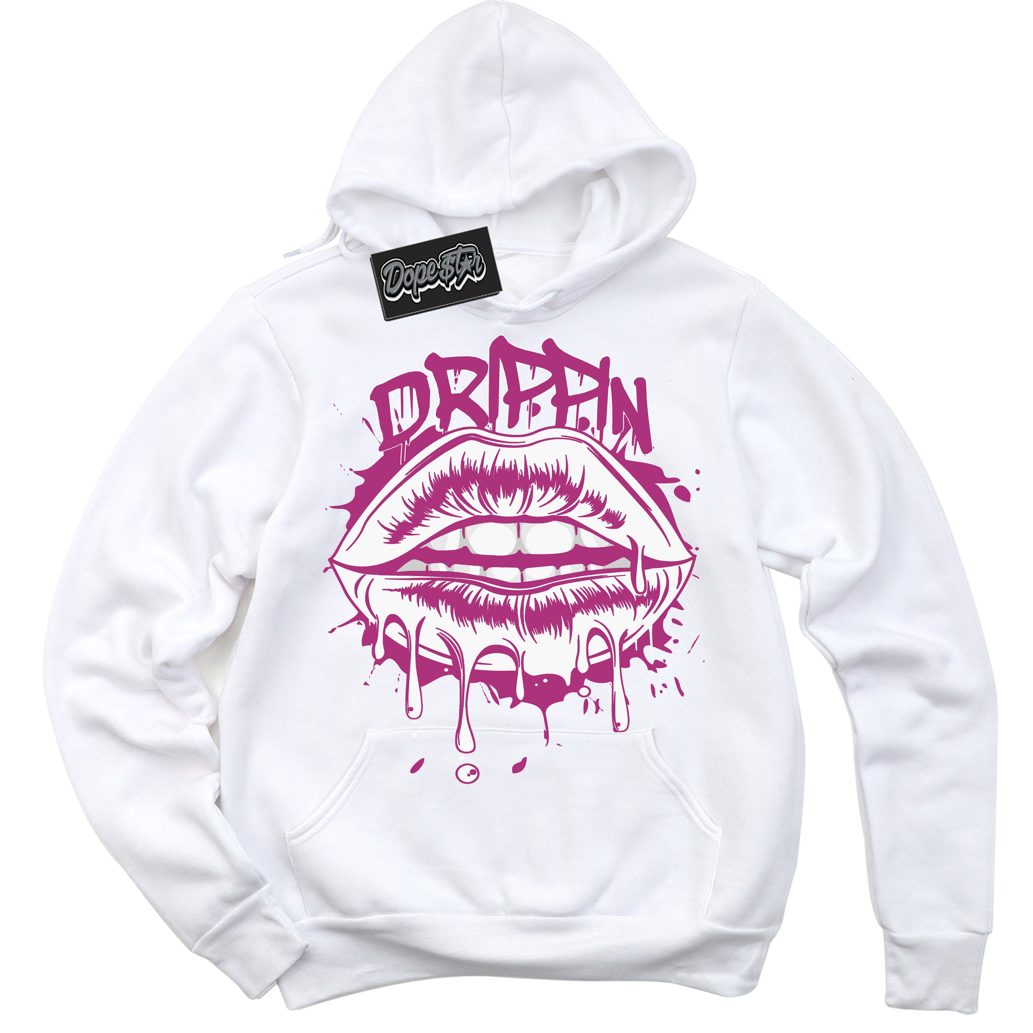 Dunk Low Next Nature Hot Fuchsia 'Drippin' Hoodie – White Streetwear Sweatshirt | Sneaker Matching Hoodie for Dunk Low Hot Fuchsia | Urban Fashion for Sneakerheads | Men's & Women's Streetwear Outfit by Sneaker Shirts Outlet.