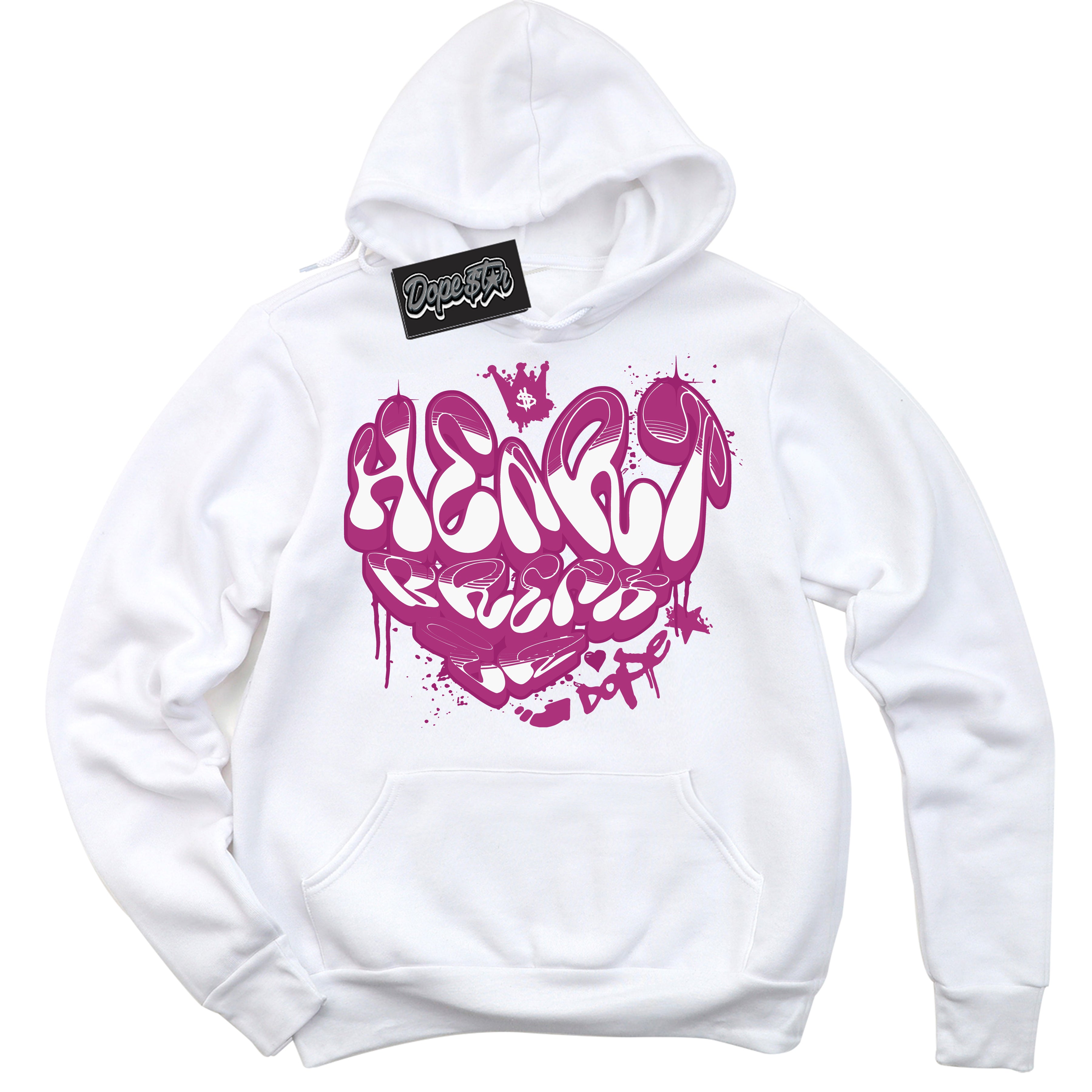 Dunk Low Next Nature Hot Fuchsia 'Heartbreaker Graffiti' Hoodie – White Streetwear Sweatshirt | Sneaker Matching Hoodie for Dunk Low Hot Fuchsia | Urban Fashion for Sneakerheads | Men's & Women's Streetwear Outfit by Sneaker Shirts Outlet.