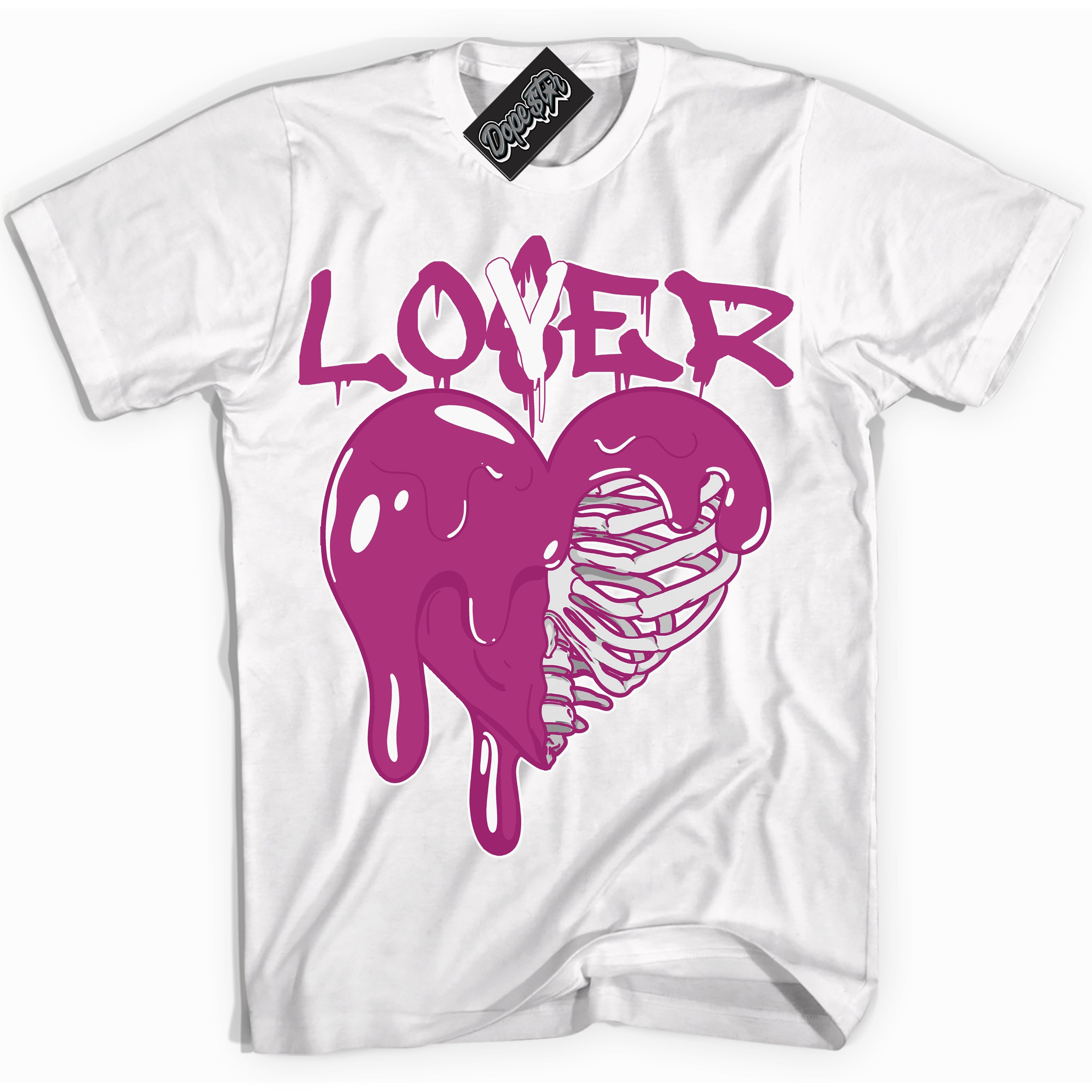 Dunk Low Next Nature Hot Fuchsia Dunk 'Lover Loser' Shirt - White Streetwear Mockup | Sneakerhead T-Shirt Matching Dunk Low Next Nature Hot Fuchsia Dunk | Lover Loser Urban Streetwear for Sneaker Matching OOTD | Outfits that pair perfectly with your ND Low Next Nature Hot Fuchsia Dunk | Sneakerhead Fashion Must-Have Apparel for Men and Women.