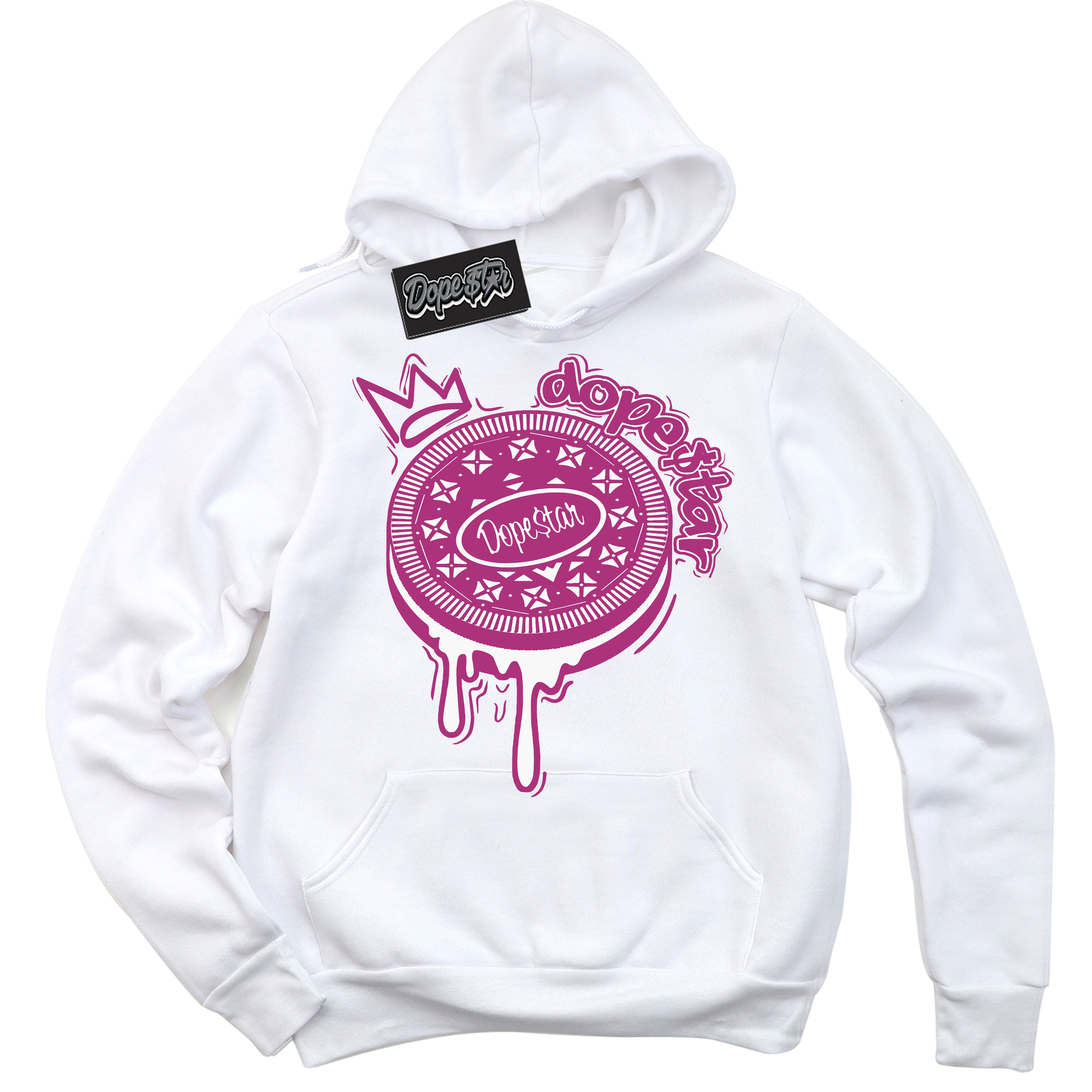 Dunk Low Next Nature Hot Fuchsia 'Oreo DS' Hoodie – White Streetwear Sweatshirt | Sneaker Matching Hoodie for Dunk Low Hot Fuchsia | Urban Fashion for Sneakerheads | Men's & Women's Streetwear Outfit by Sneaker Shirts Outlet.