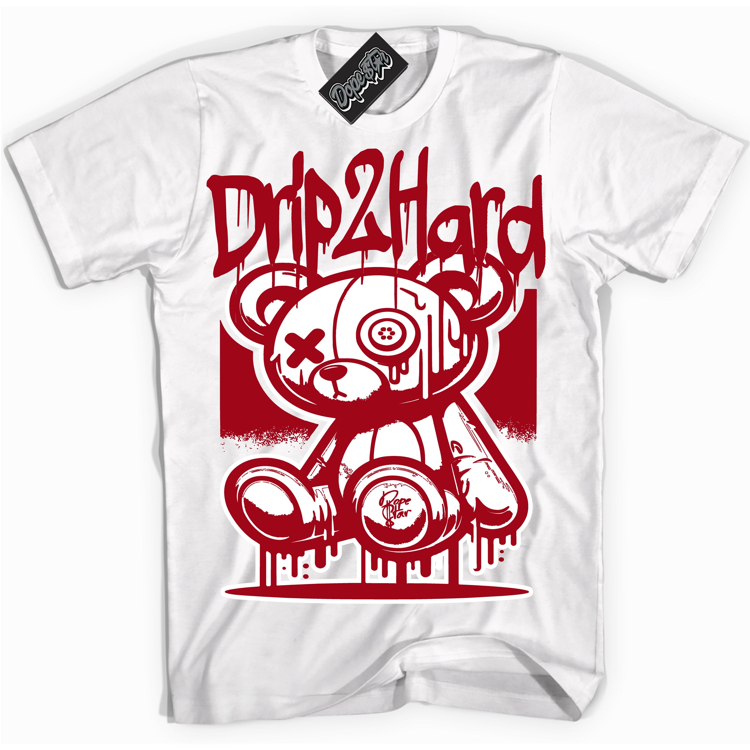 Cool White graphic tee with “ Drip 2 Hard ” design, that perfectly matches Next Nature White Gym Red