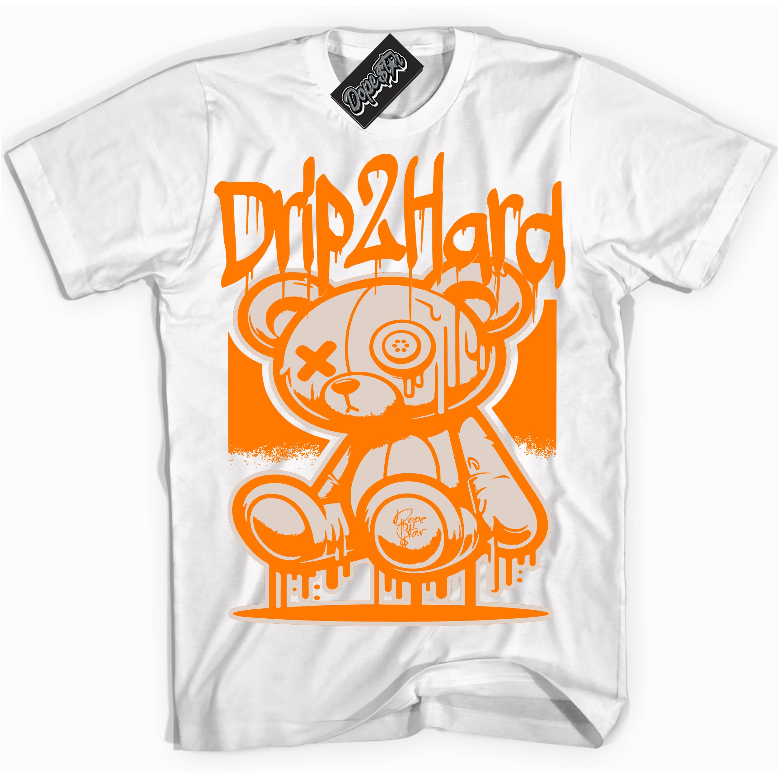 Cool White graphic tee with “ Drip 2 Hard ” design, that perfectly matches Peach Cream