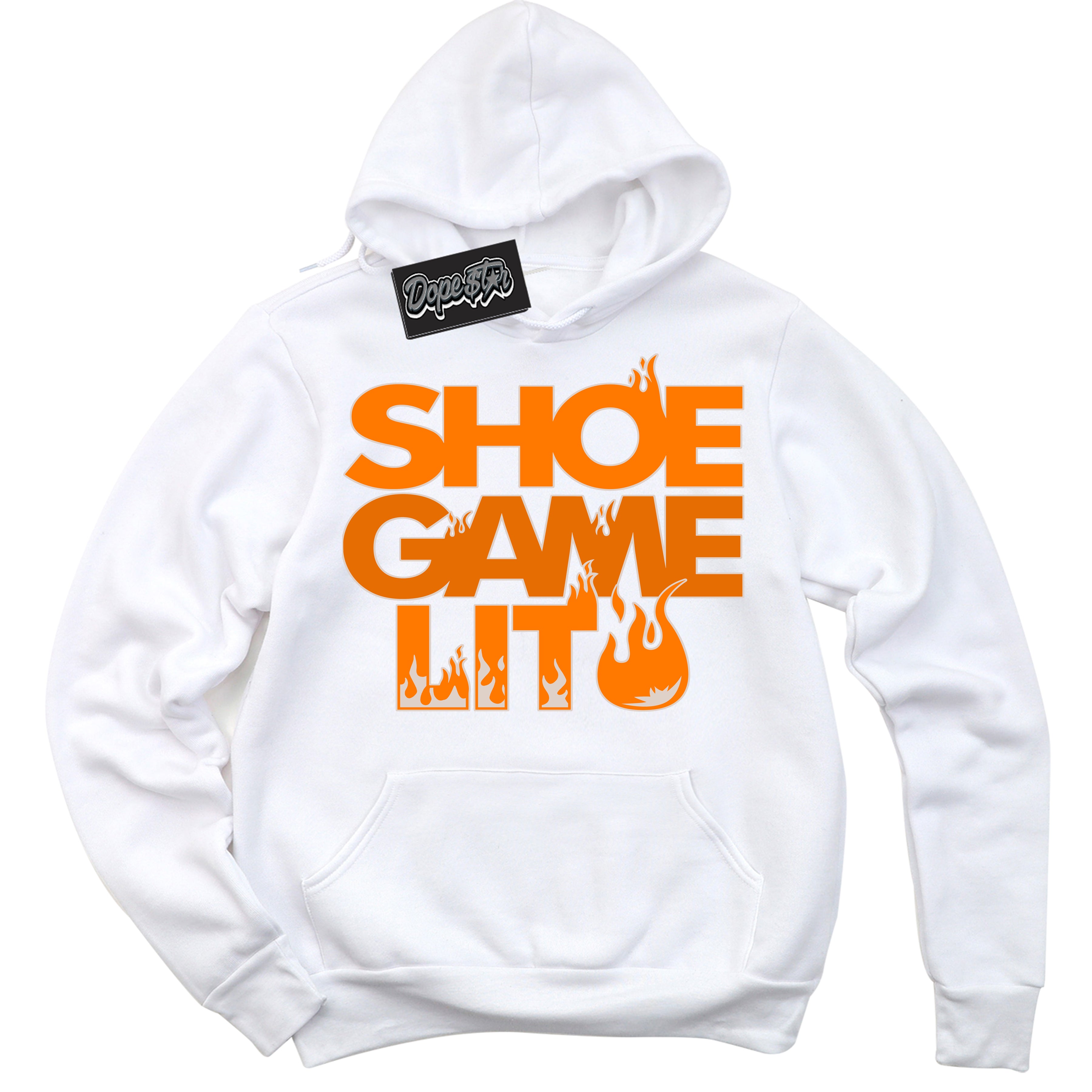 Cool White Shirt with “ Shoe Game Lit ” design that perfectly matches Peach Cream Sneakers.