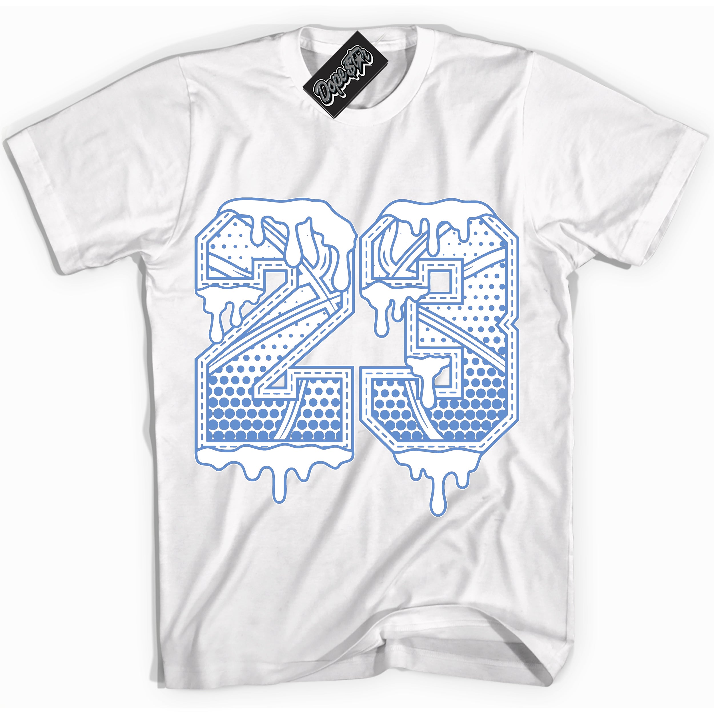 Cool White Shirt with “ 23 Ball ” design that perfectly matches Polar Blue Dunk.
