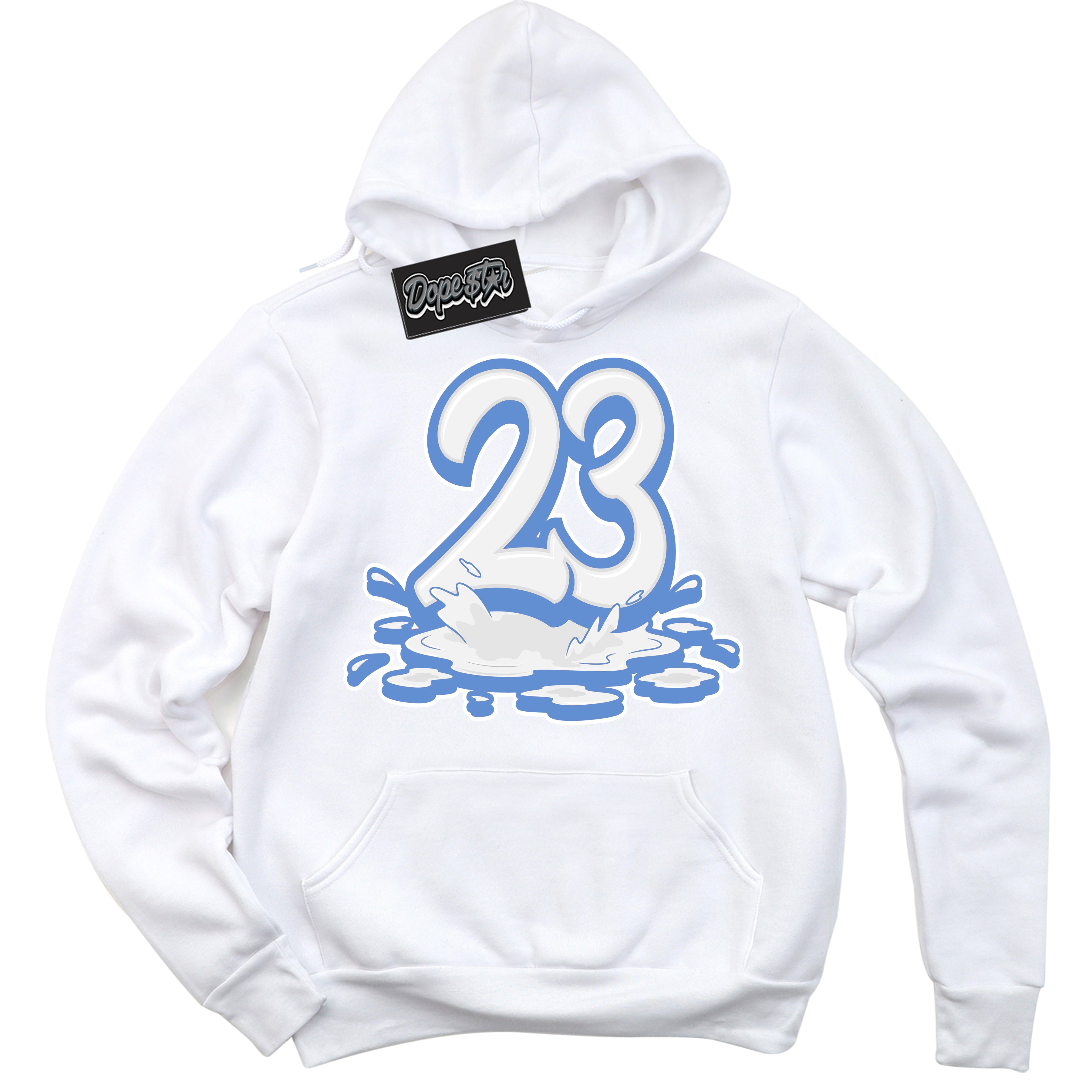 Cool White Hoodie with “ 23 Melting ”  design that Perfectly Matches Polar Blue Dunk.
