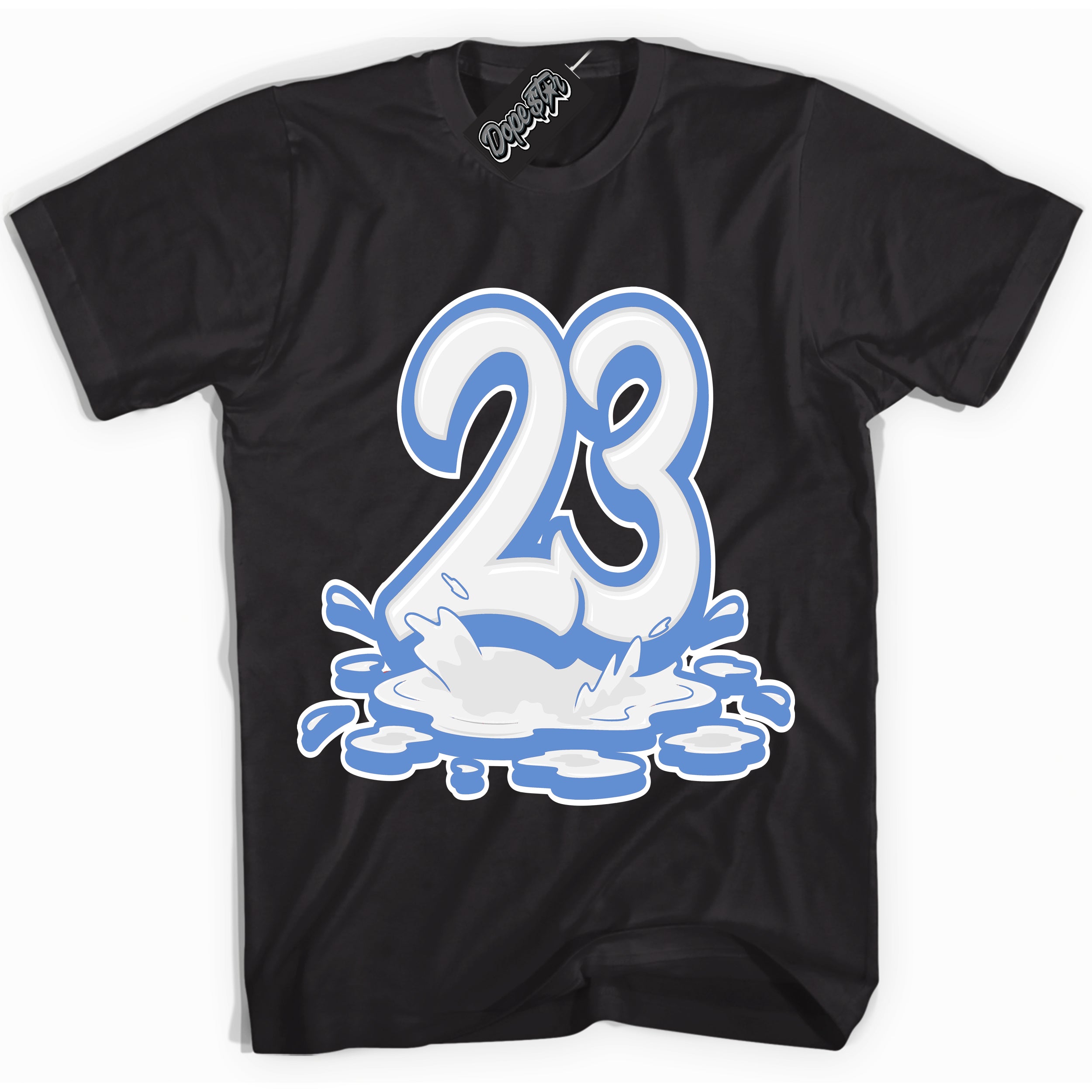 Cool Black Shirt with “ 23 Melting ” design that perfectly matches Polar Blue Dunk.
