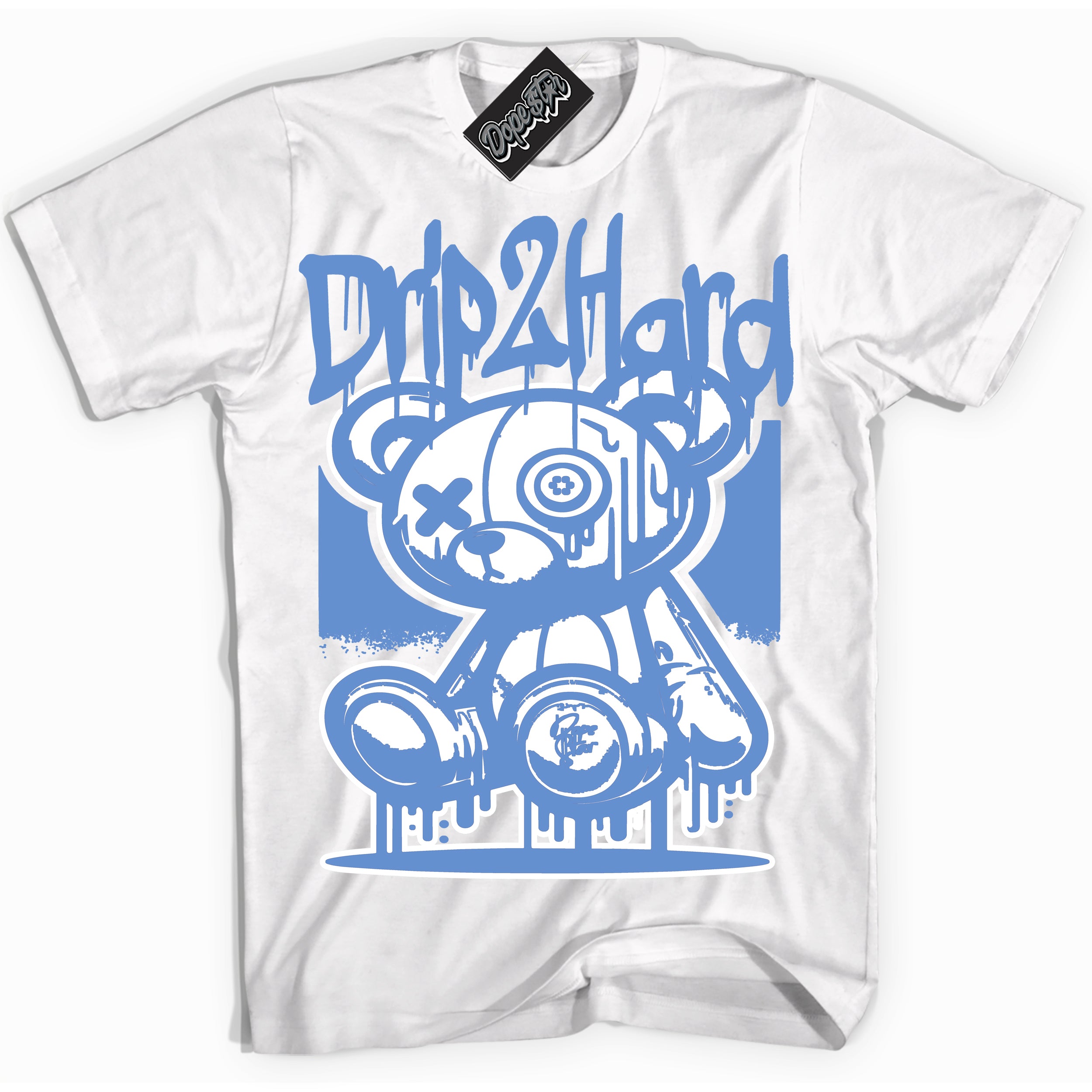 Cool White Shirt with “ Drip 2 Hard ” design that perfectly matches Polar Blue Dunk.
