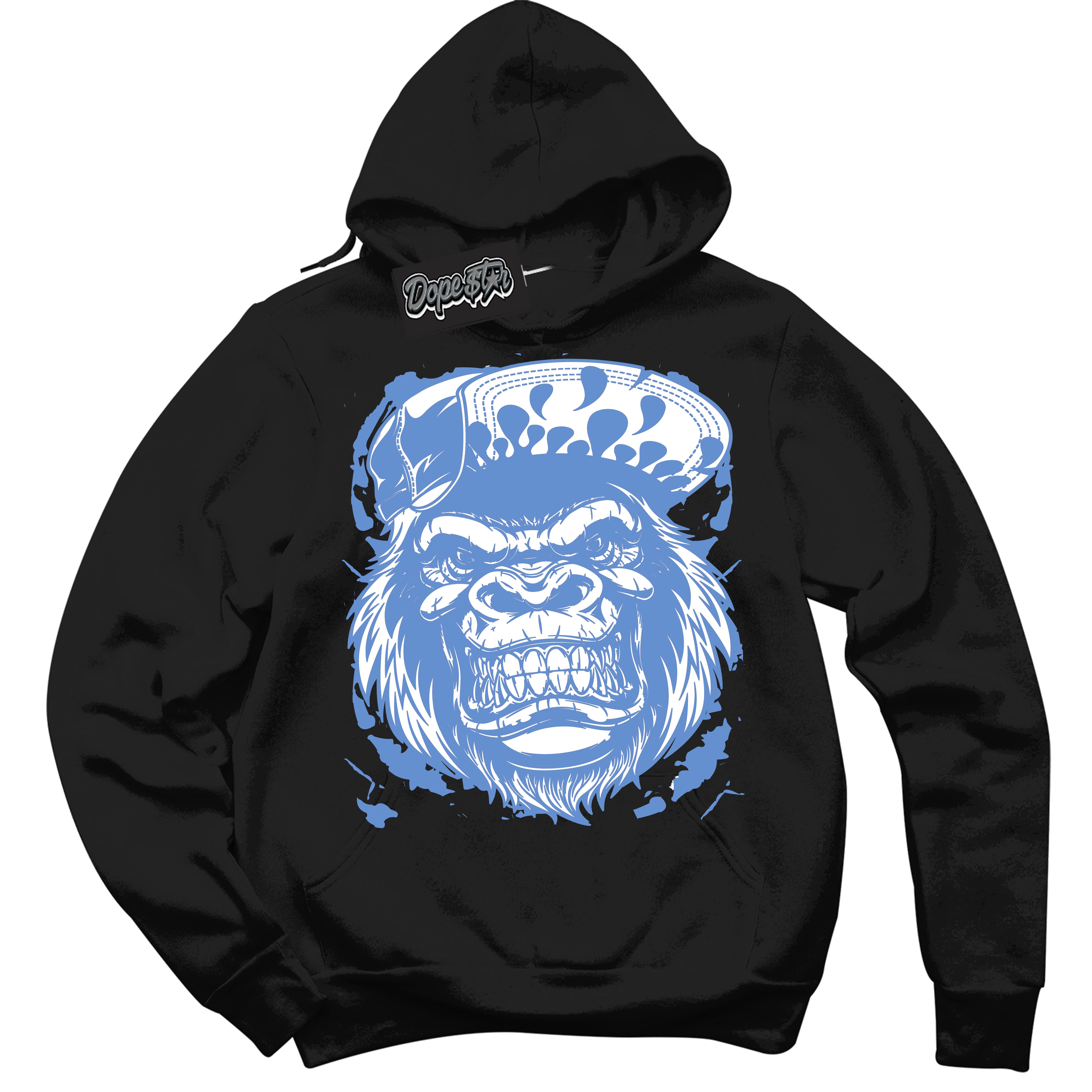 Cool Black Hoodie with “ Gorilla Beast ”  design that Perfectly Matches Polar Blue Dunk.
