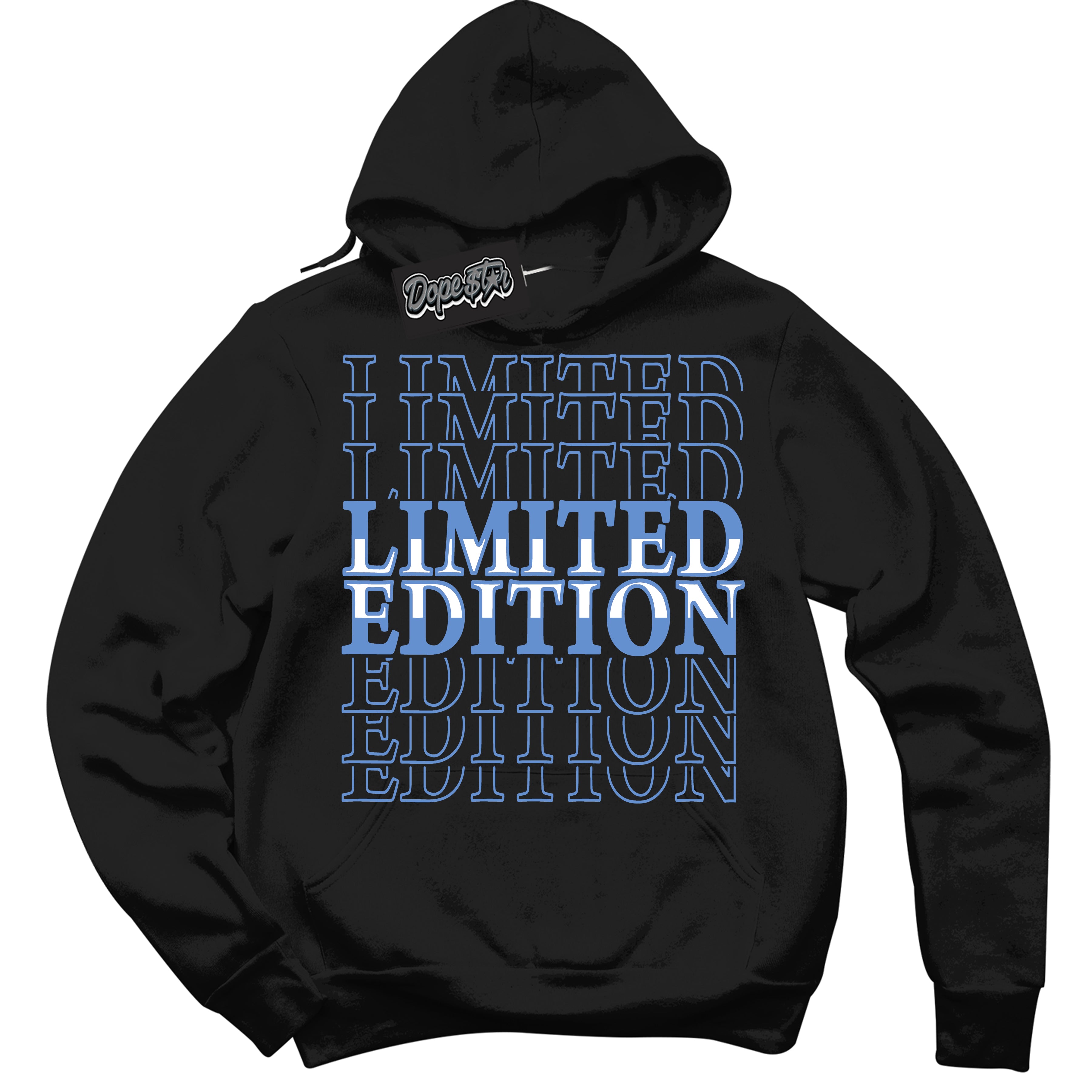 Cool Black Hoodie with “ Limited Edition ”  design that Perfectly Matches Polar Blue Dunk.
