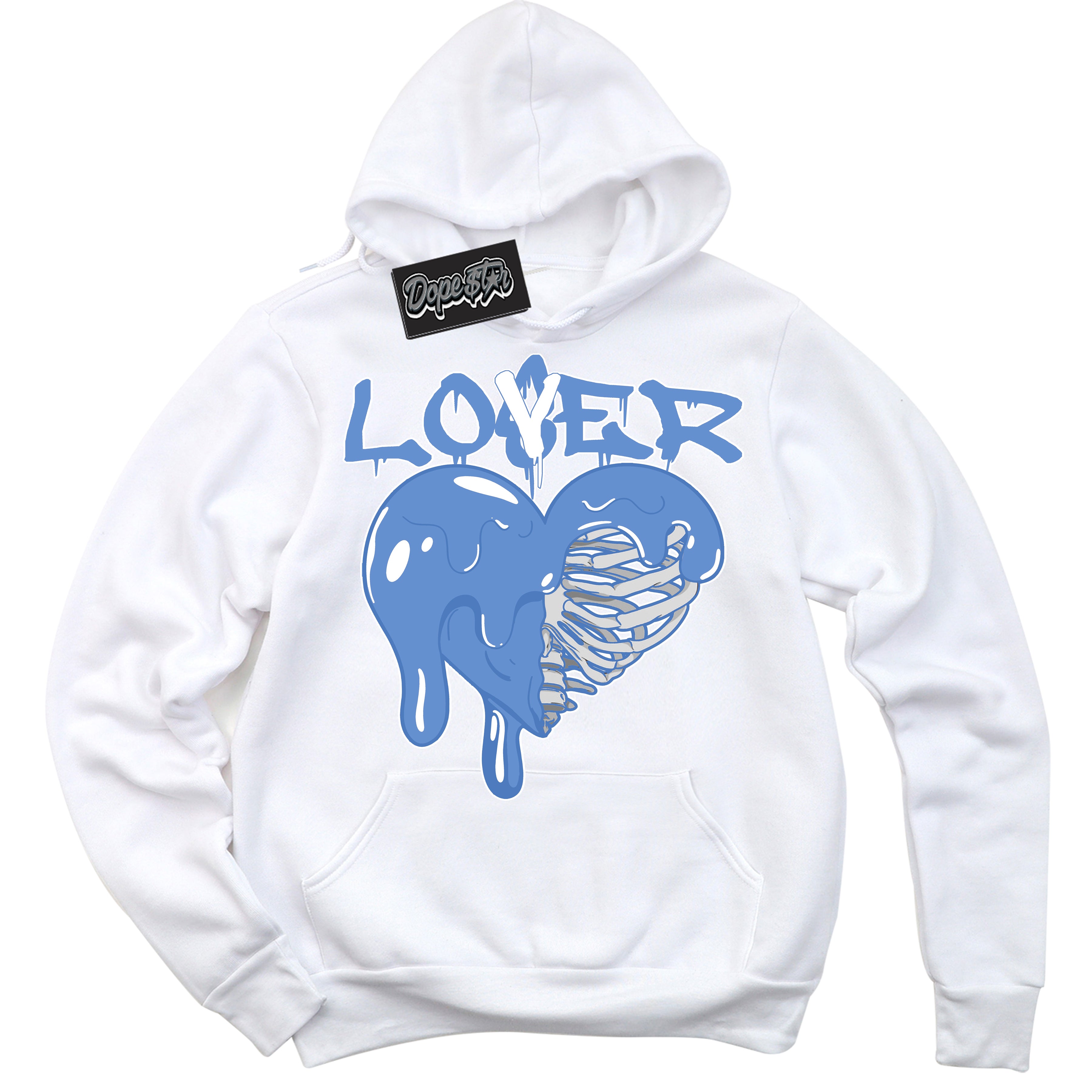 Cool White Hoodie with “ Lover Loser ”  design that Perfectly Matches Polar Blue Dunk.
