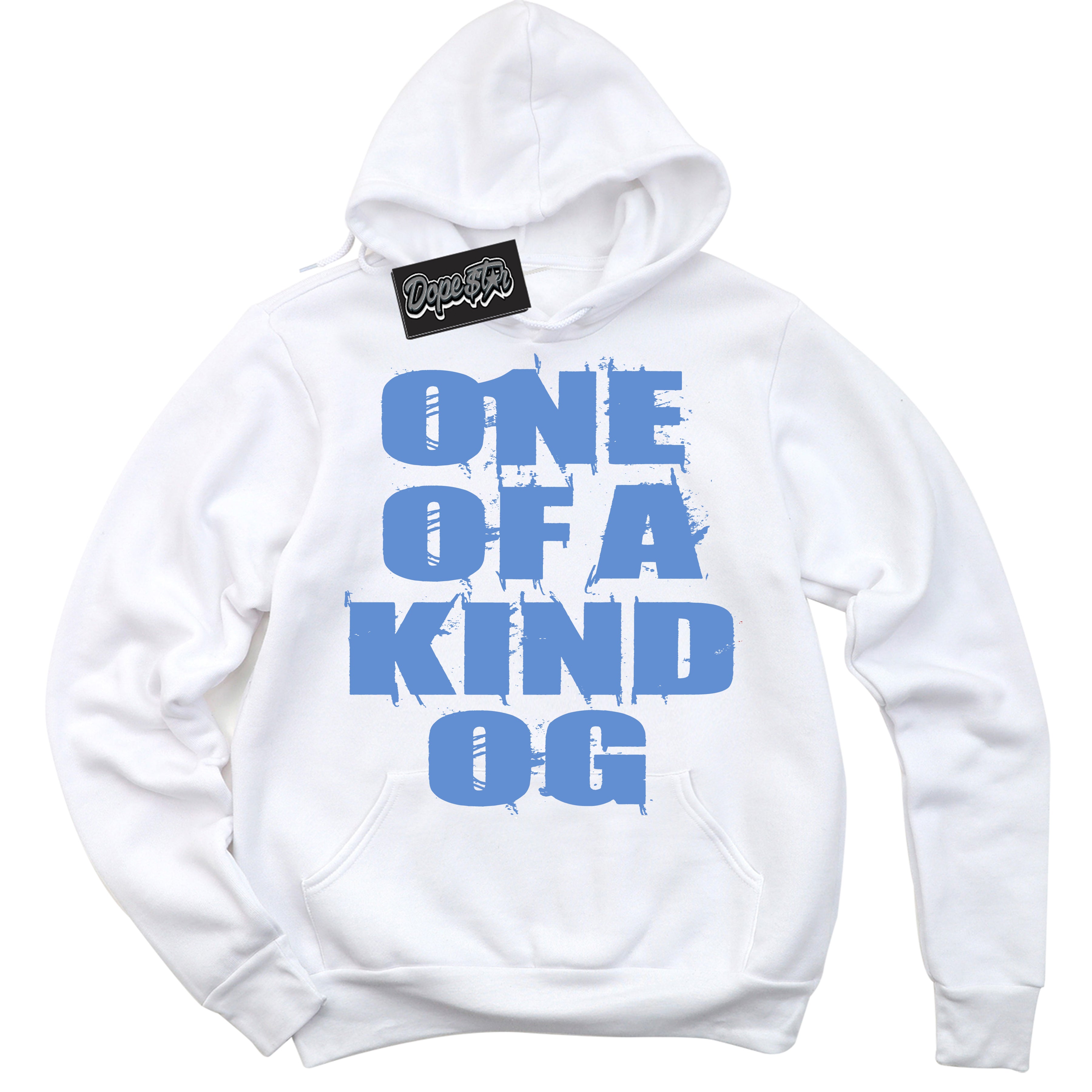 Cool White Hoodie with “ One Of A Kind ”  design that Perfectly Matches Polar Blue Dunk.
