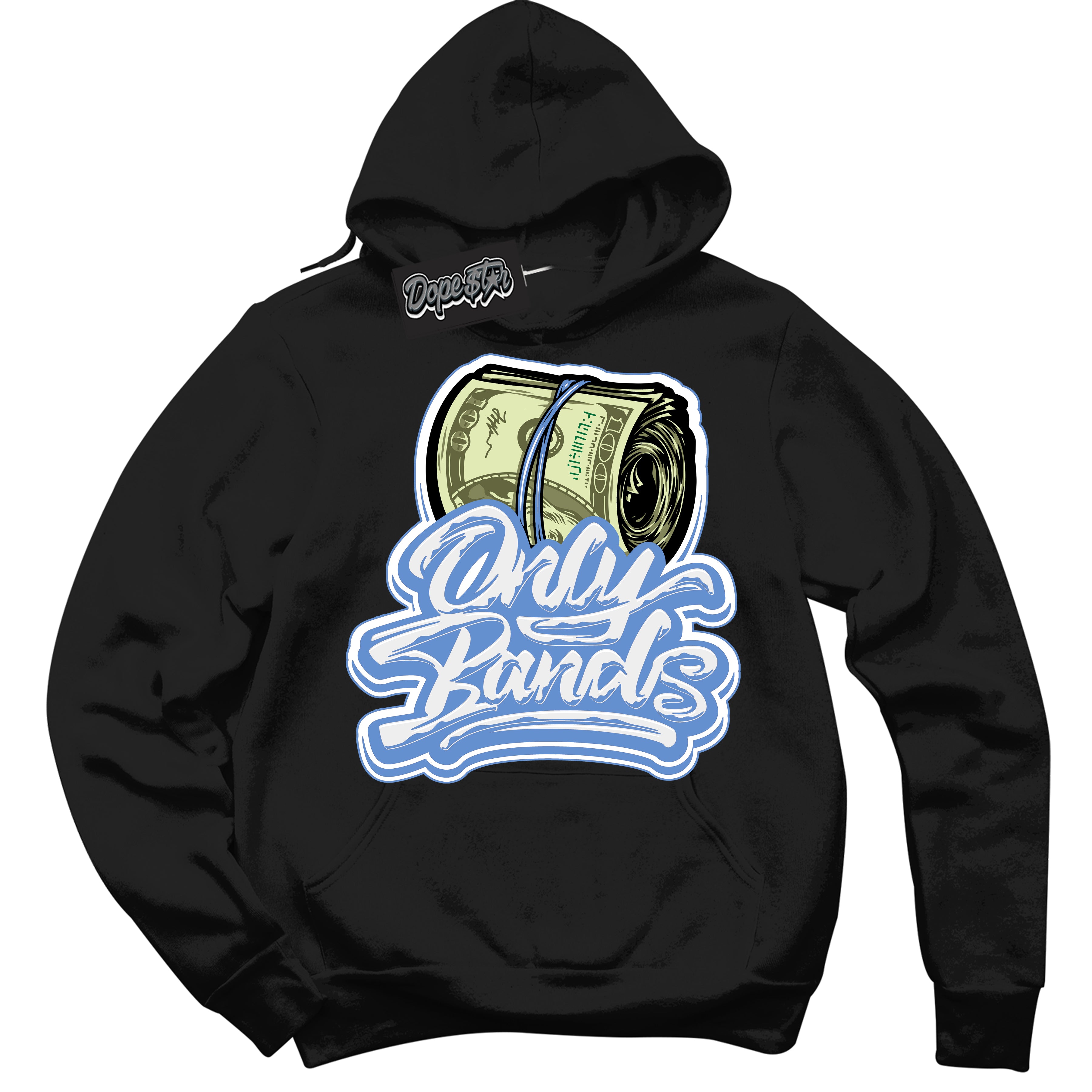 Cool Black Hoodie with “ Only Bands ”  design that Perfectly Matches Polar Blue Dunk.
