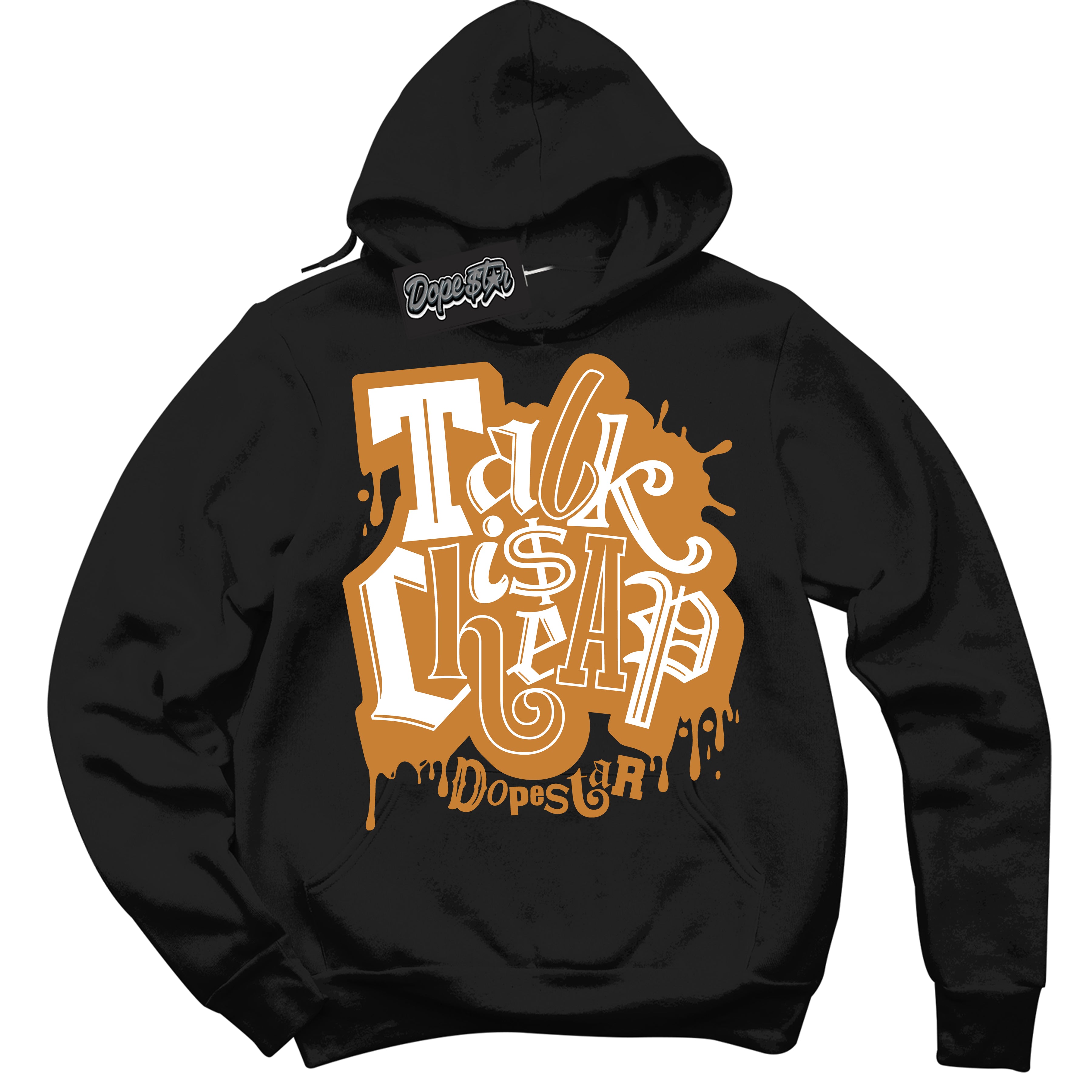 Cool Black Hoodie with “ Talk Is Cheap ”  design that Perfectly Matches Reverse Curry Sneakers.