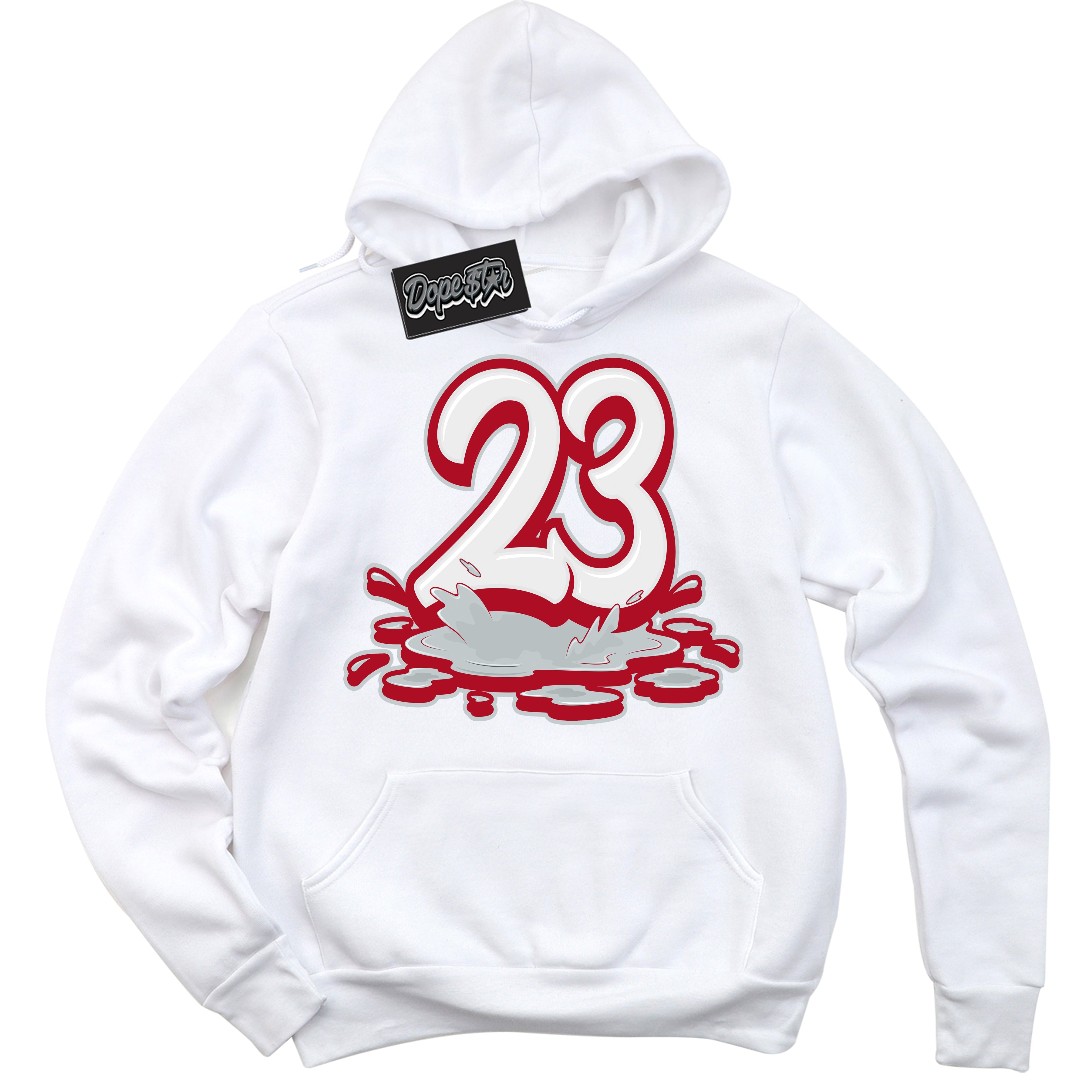 Cool White Hoodie with “ 23 Melting ”  design that Perfectly Matches  Reverse Ultraman Sneakers.