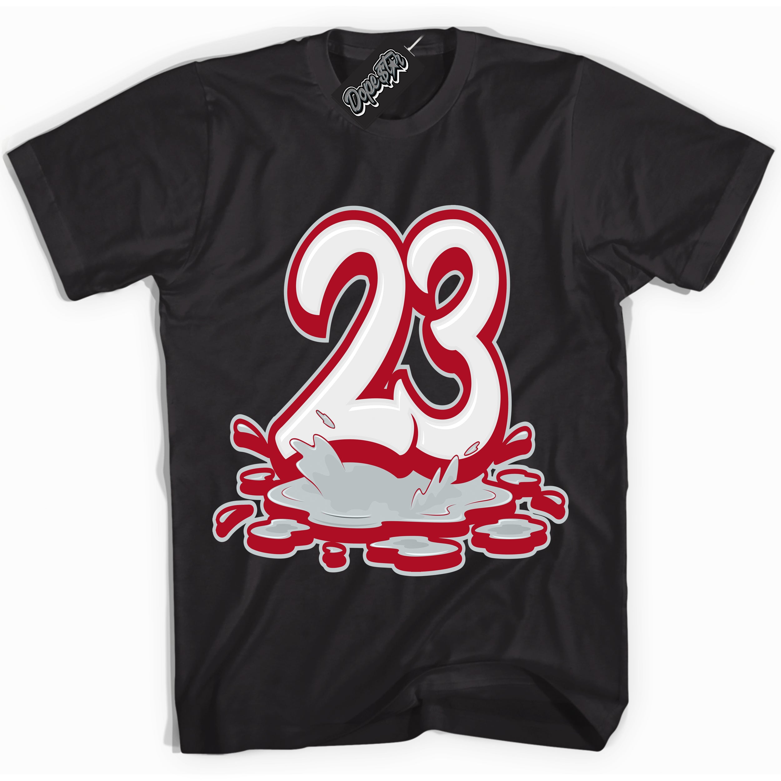 Cool Black Shirt with “ 23 Melting” design that perfectly matches Reverse Ultraman Sneakers.