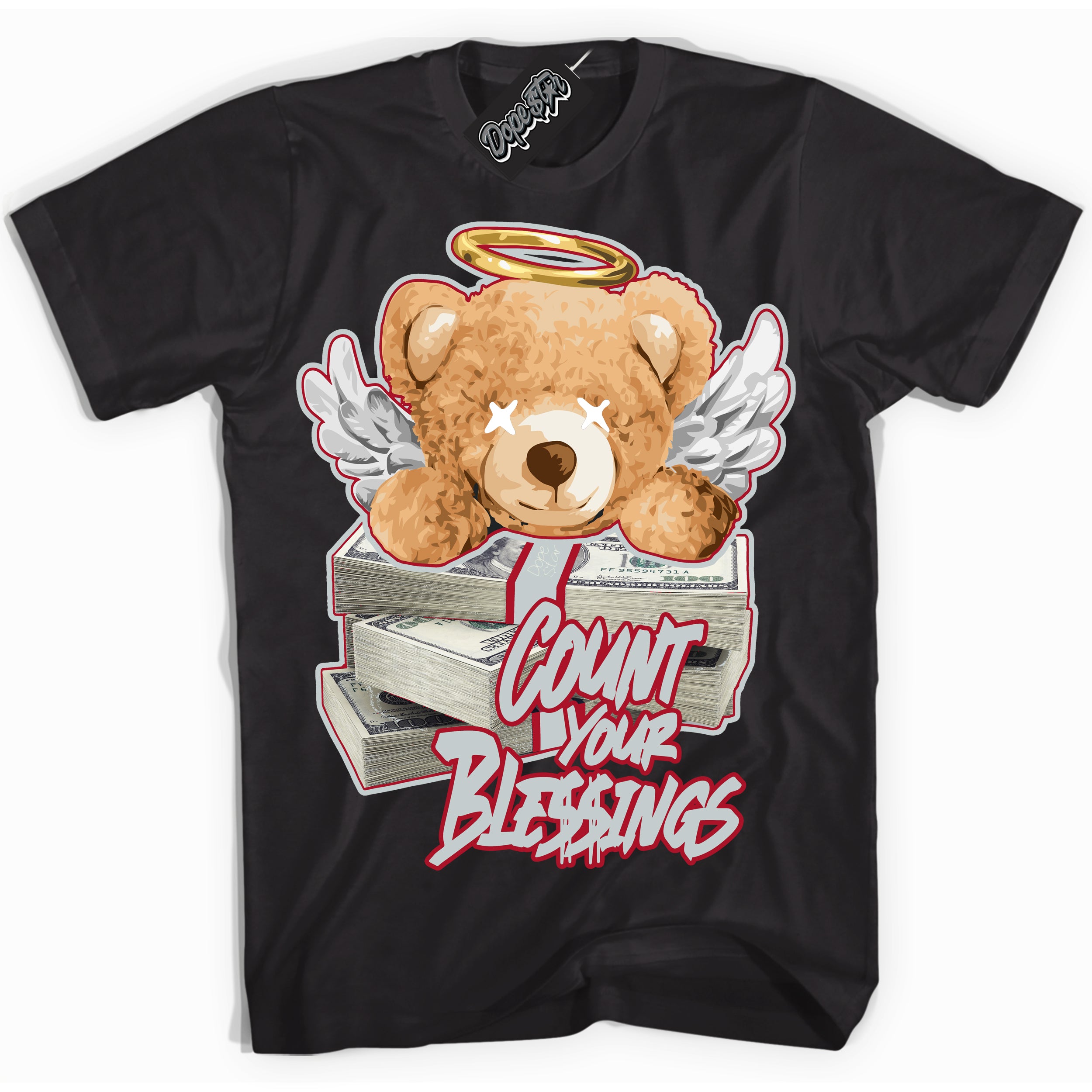 Cool Black Shirt with “ Count Your Blessings ” design that perfectly matches Reverse Ultraman Sneakers.