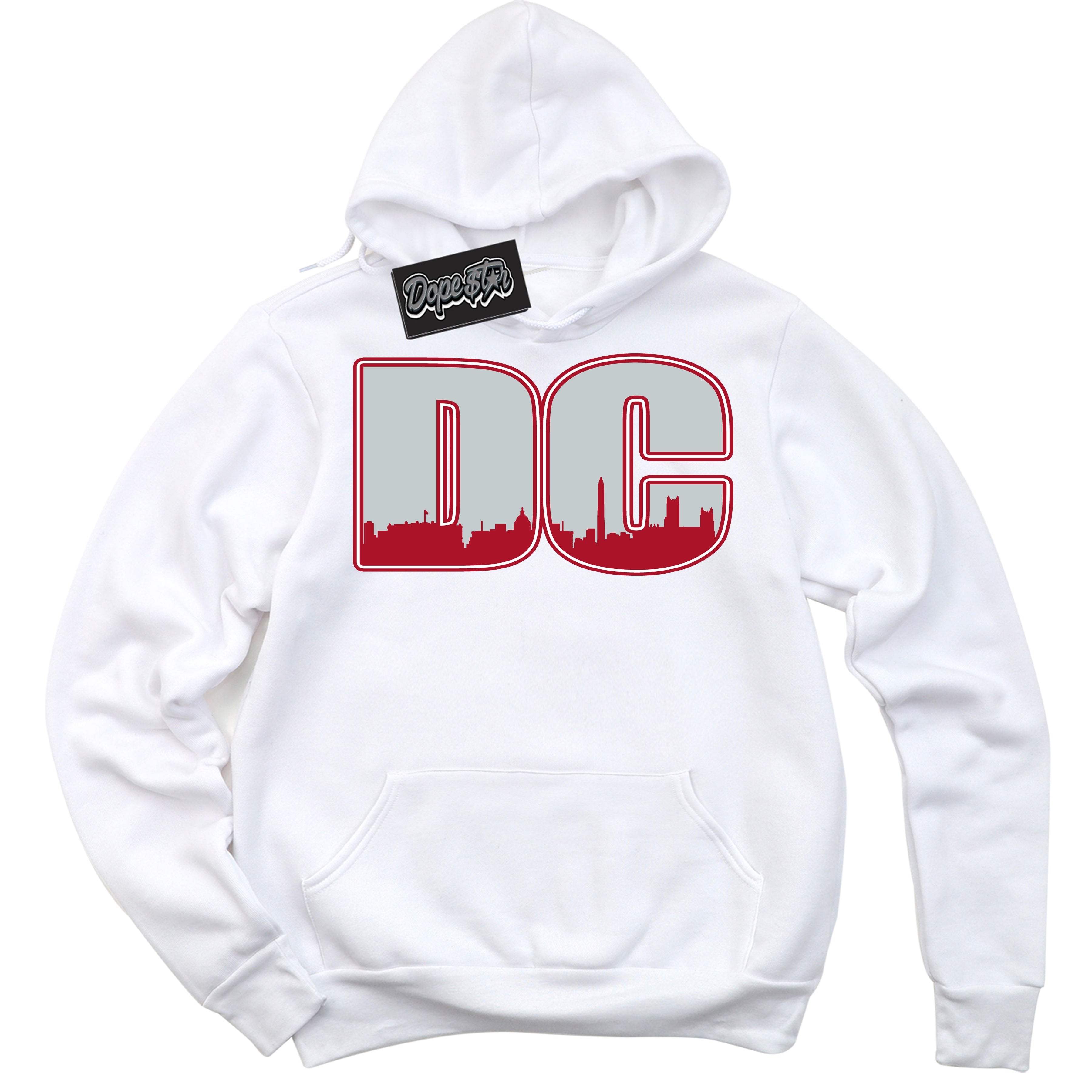 Cool White Hoodie with “ DC ”  design that Perfectly Matches Reverse Ultraman Sneakers.