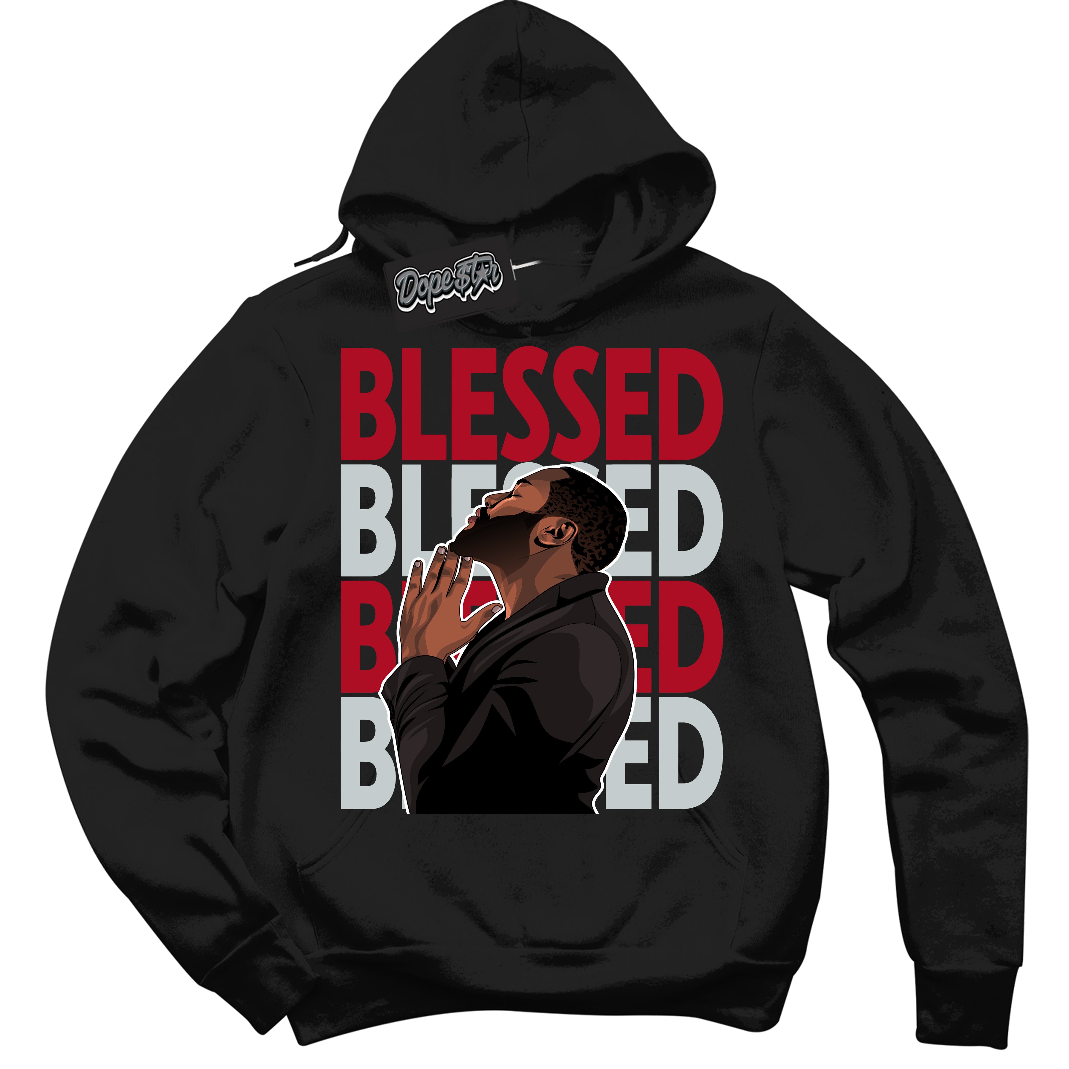 Cool Black Hoodie with “ God Blessed ”  design that Perfectly Matches  Reverse Ultraman Sneakers.