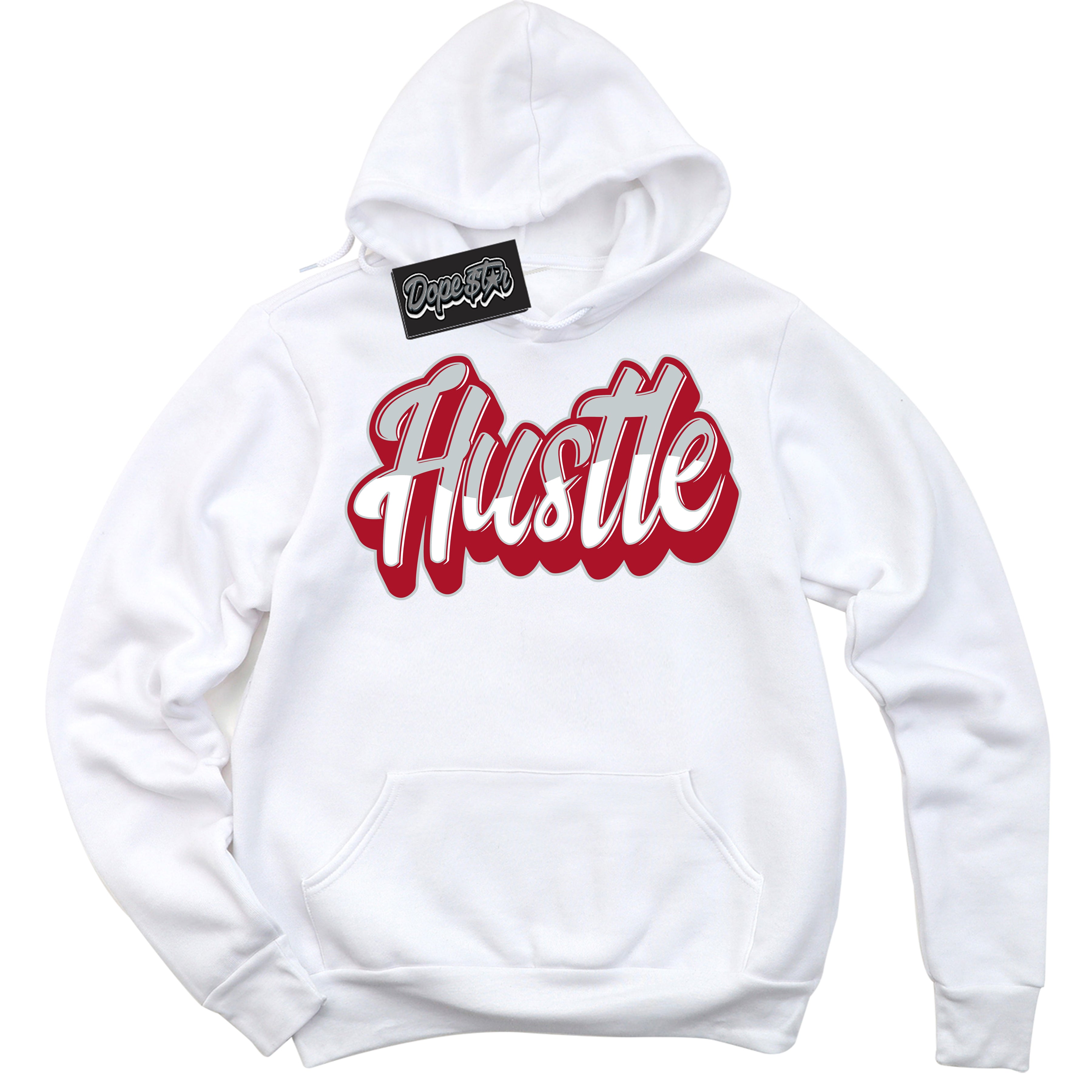 Cool White Hoodie with “ Hustle ”  design that Perfectly Matches  Reverse Ultraman Sneakers.