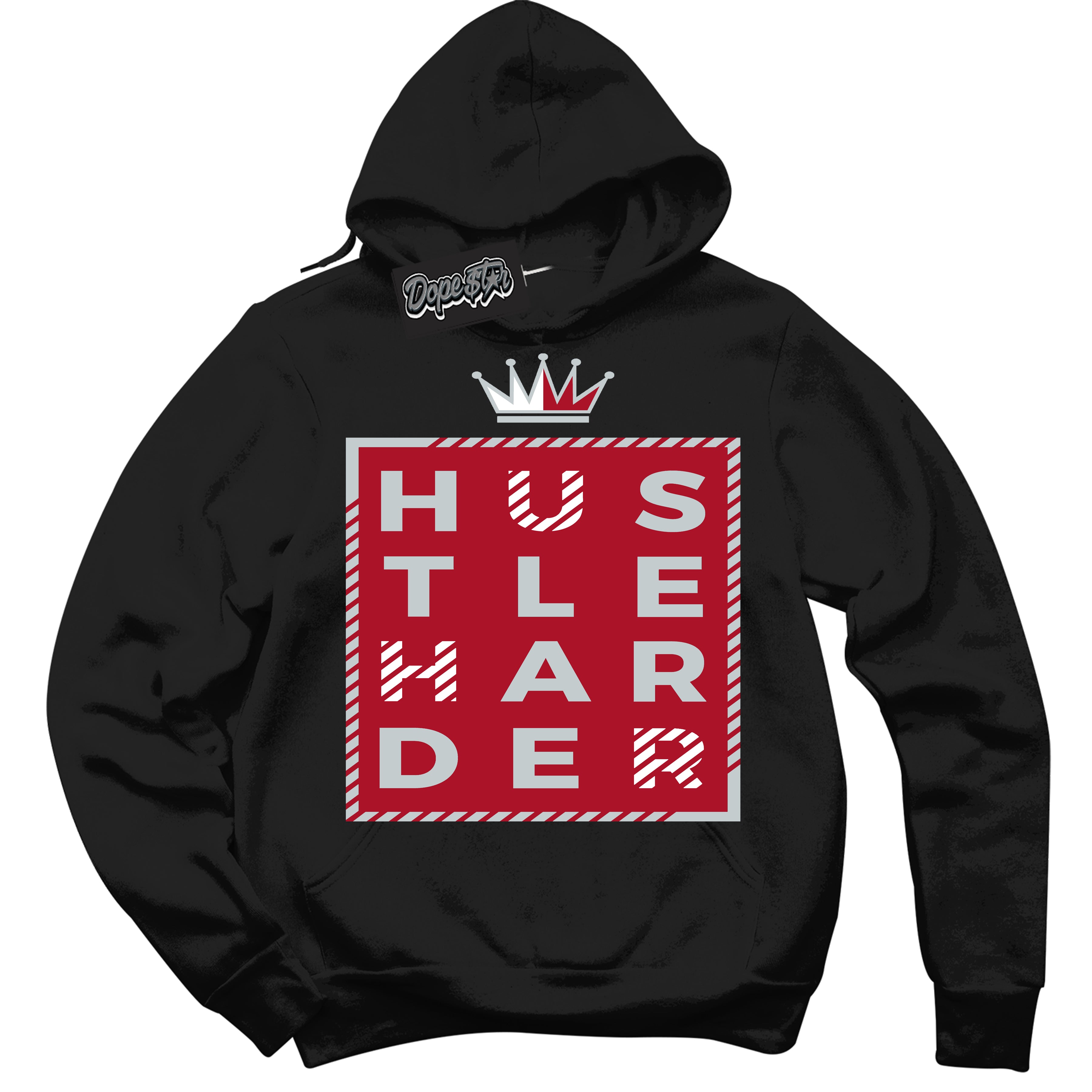 Cool Black Hoodie with “ Hustle Harder ”  design that Perfectly Matches  Reverse Ultraman Sneakers.