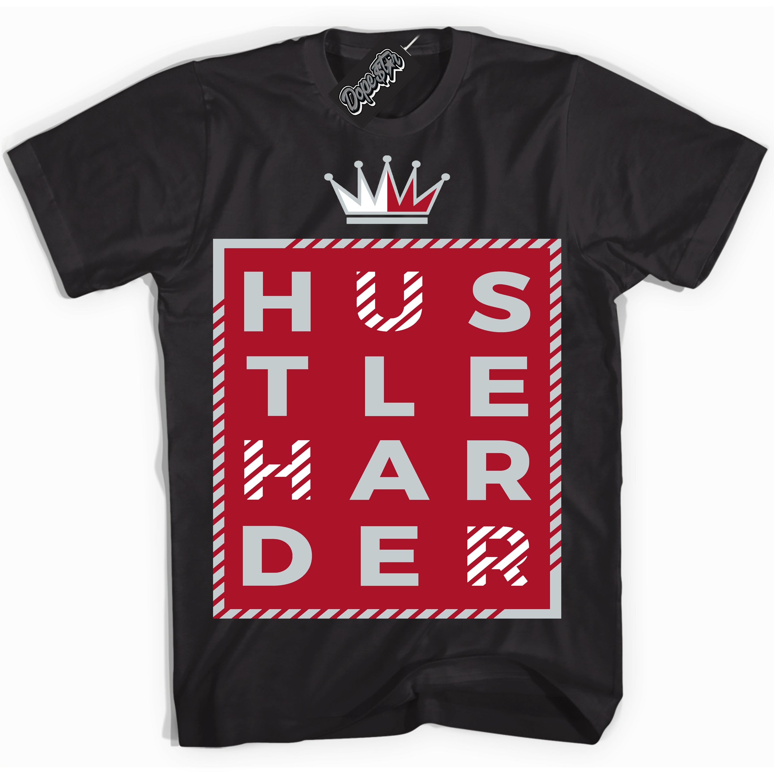 Cool Black Shirt with “ Hustle Harder ” design that perfectly matches Reverse Ultraman Sneakers.