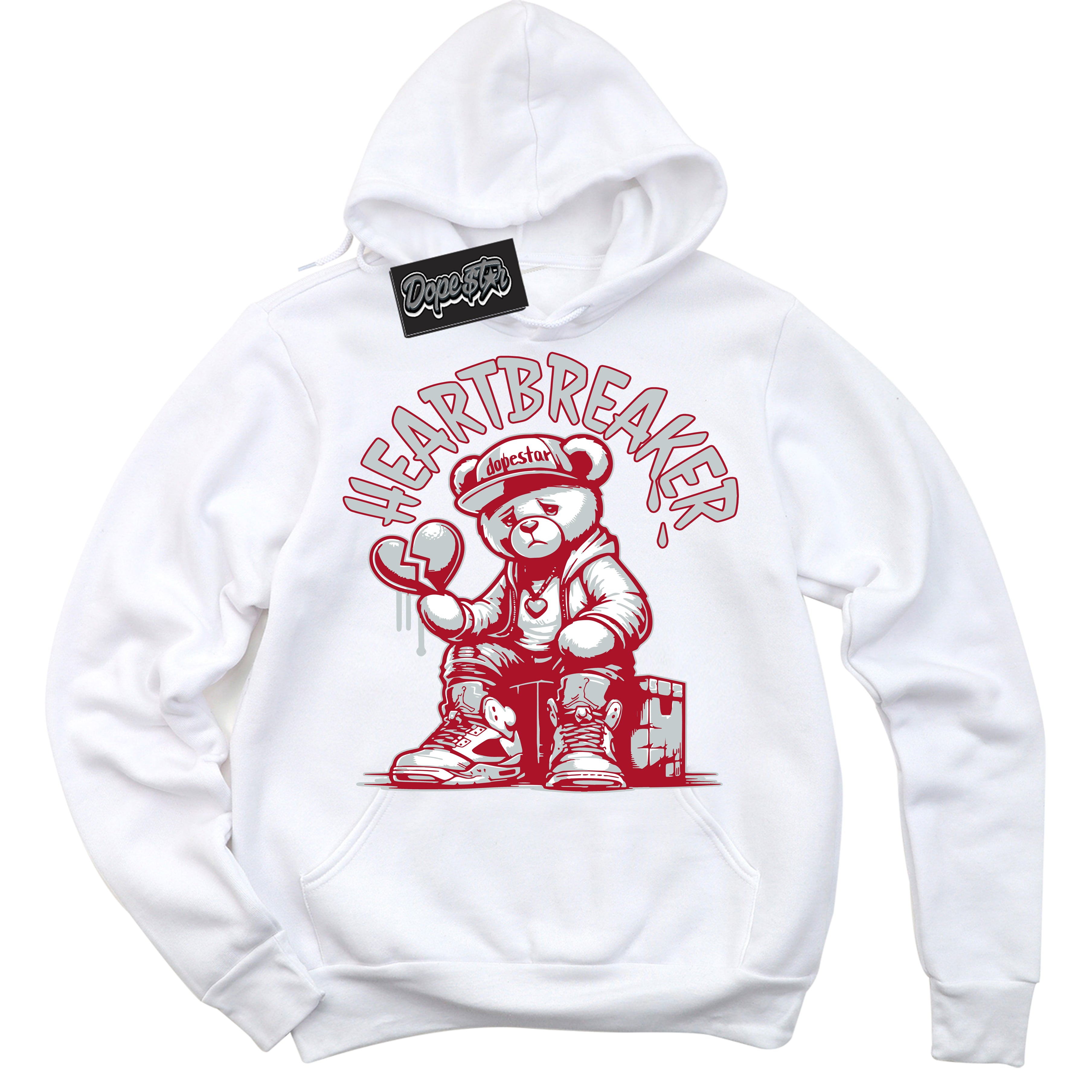 Cool White Hoodie with “ Heartbreaker Bear ”  design that Perfectly Matches Reverse Ultraman Sneakers.