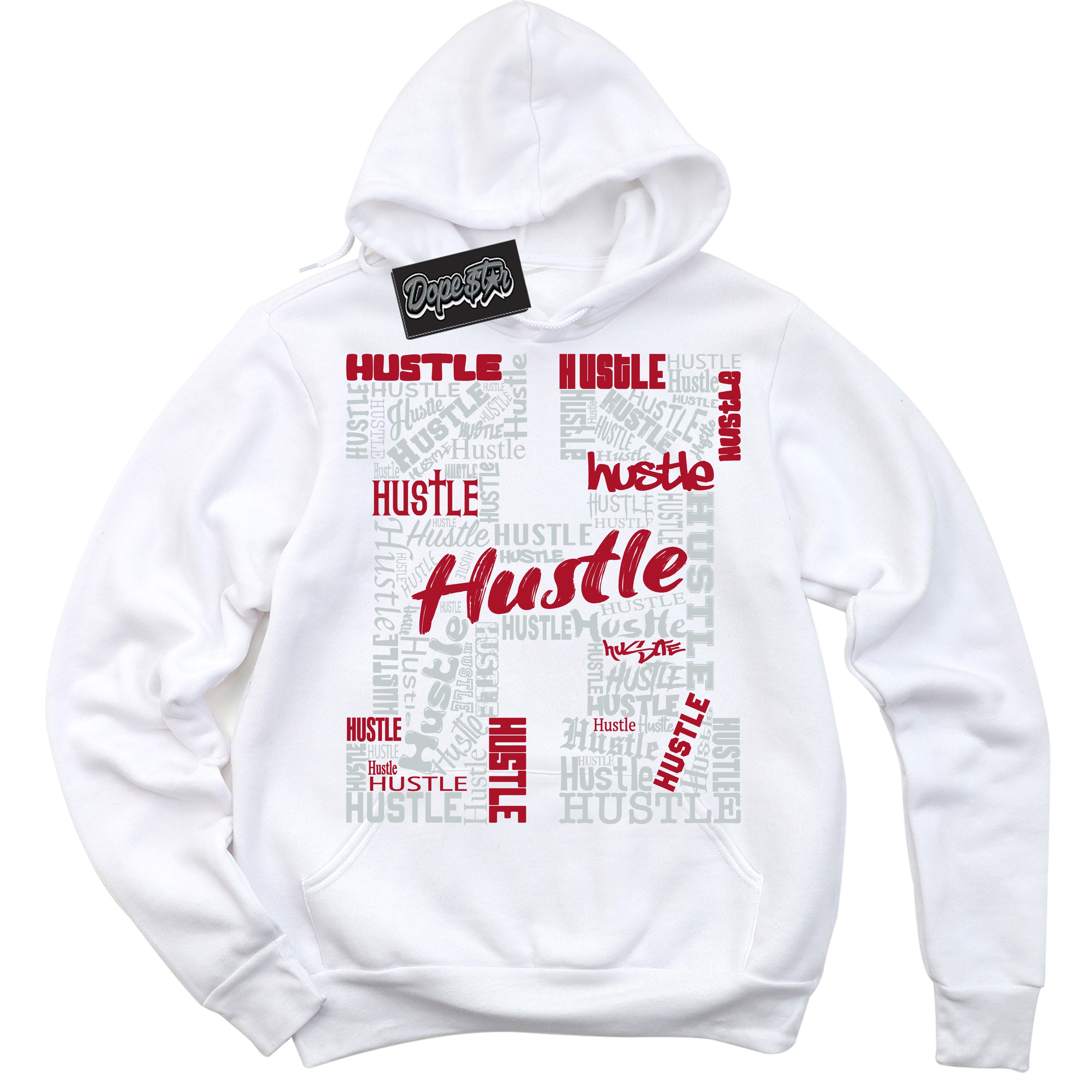 Cool White Hoodie with “ Hustle H ”  design that Perfectly Matches  Reverse Ultraman Sneakers.