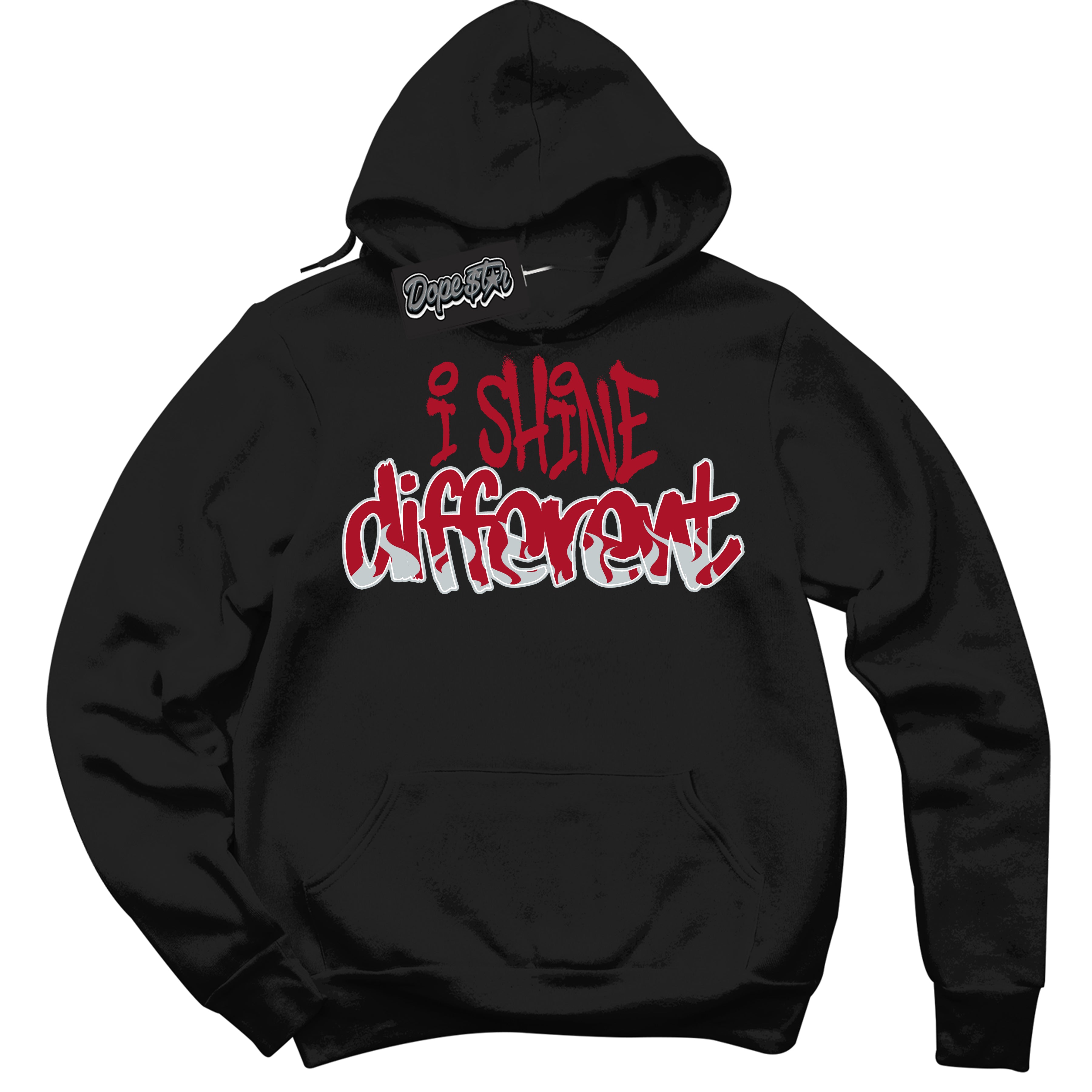 Cool Black Hoodie with “ I Shine Different ”  design that Perfectly Matches  Reverse Ultraman Sneakers.