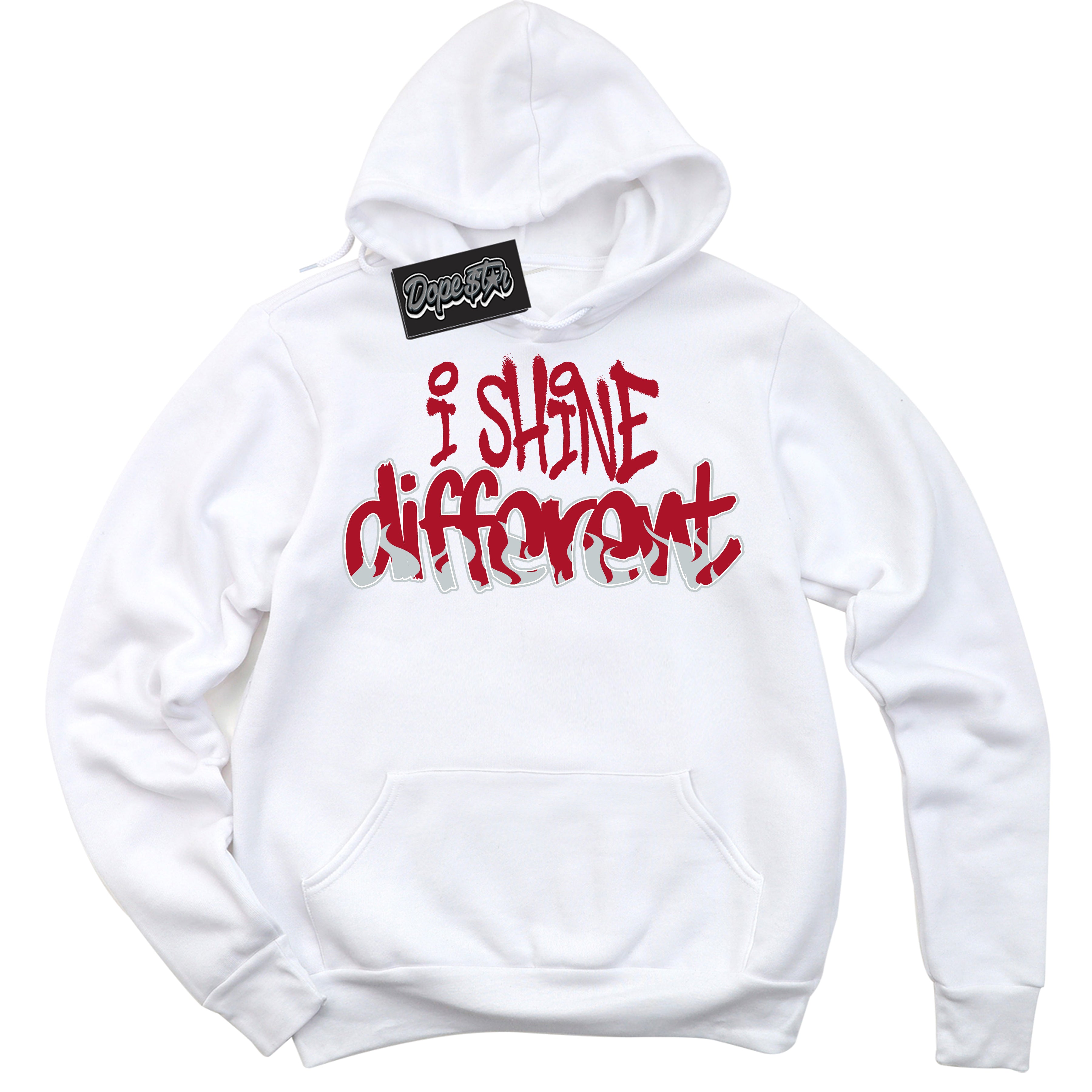 Cool White Hoodie with “ I Shine Different ”  design that Perfectly Matches Reverse Ultraman Sneakers.