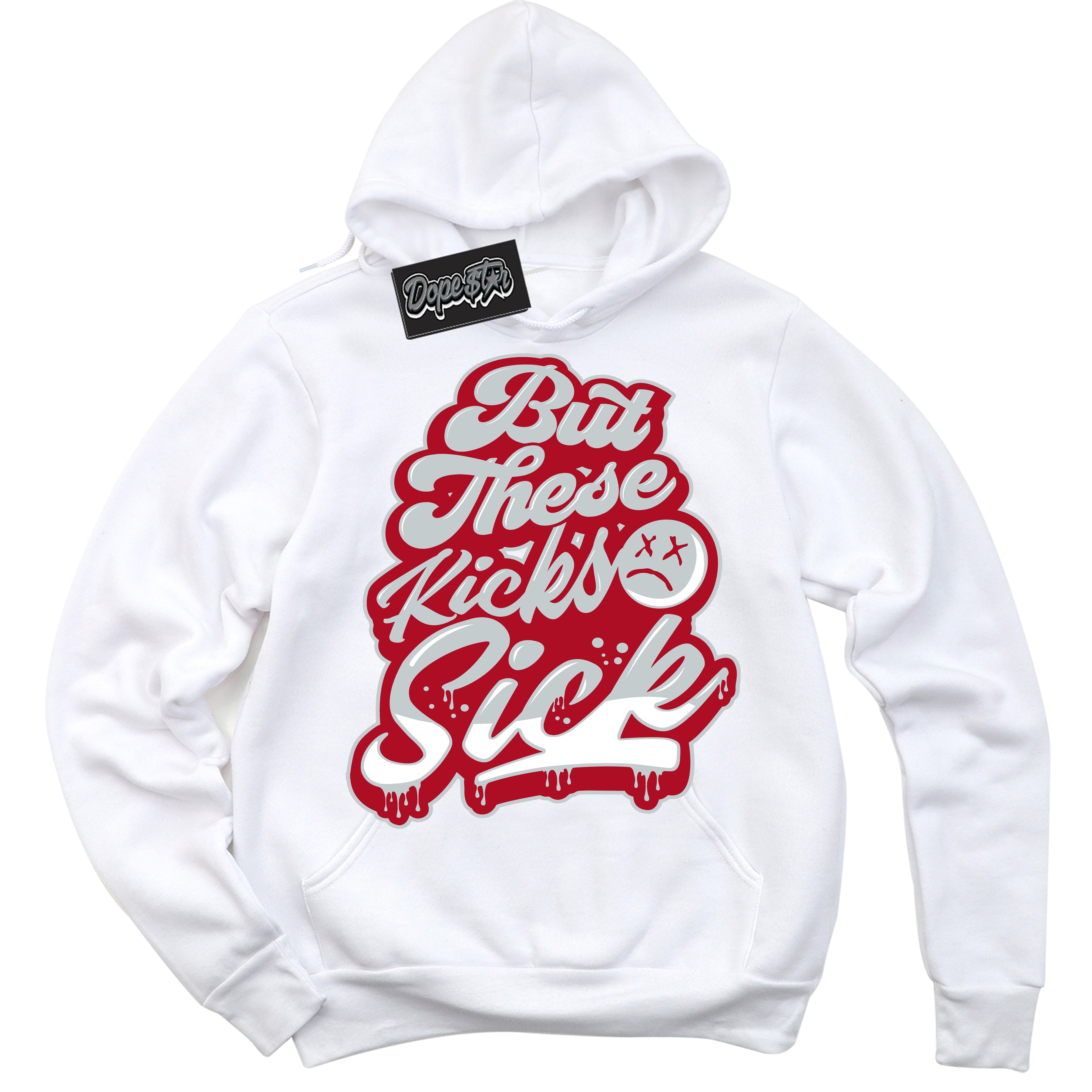 Cool White Hoodie with “ Kick Sick ”  design that Perfectly Matches  Reverse Ultraman Sneakers.