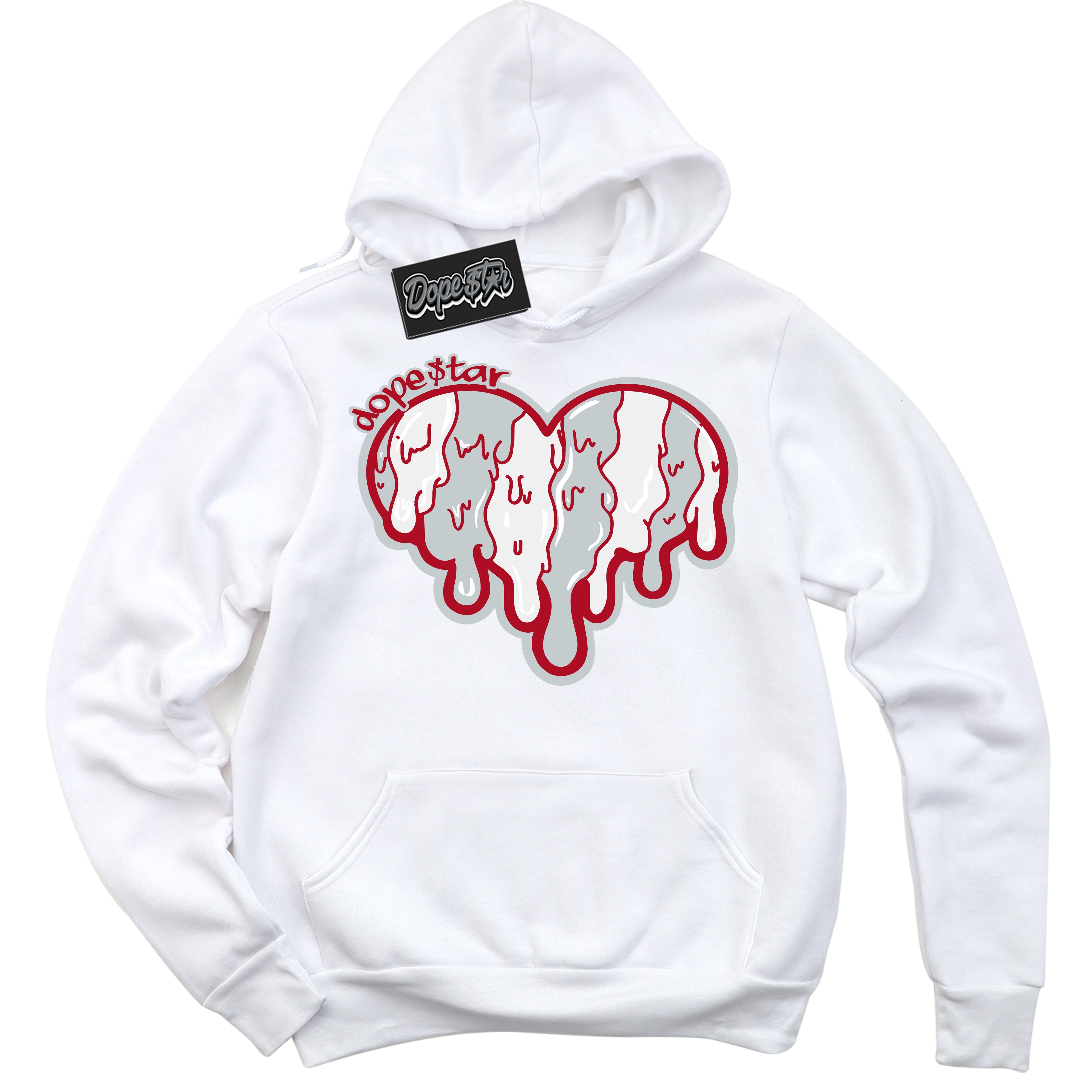 Cool White Hoodie with “ Melting Heart ”  design that Perfectly Matches  Reverse Ultraman Sneakers.