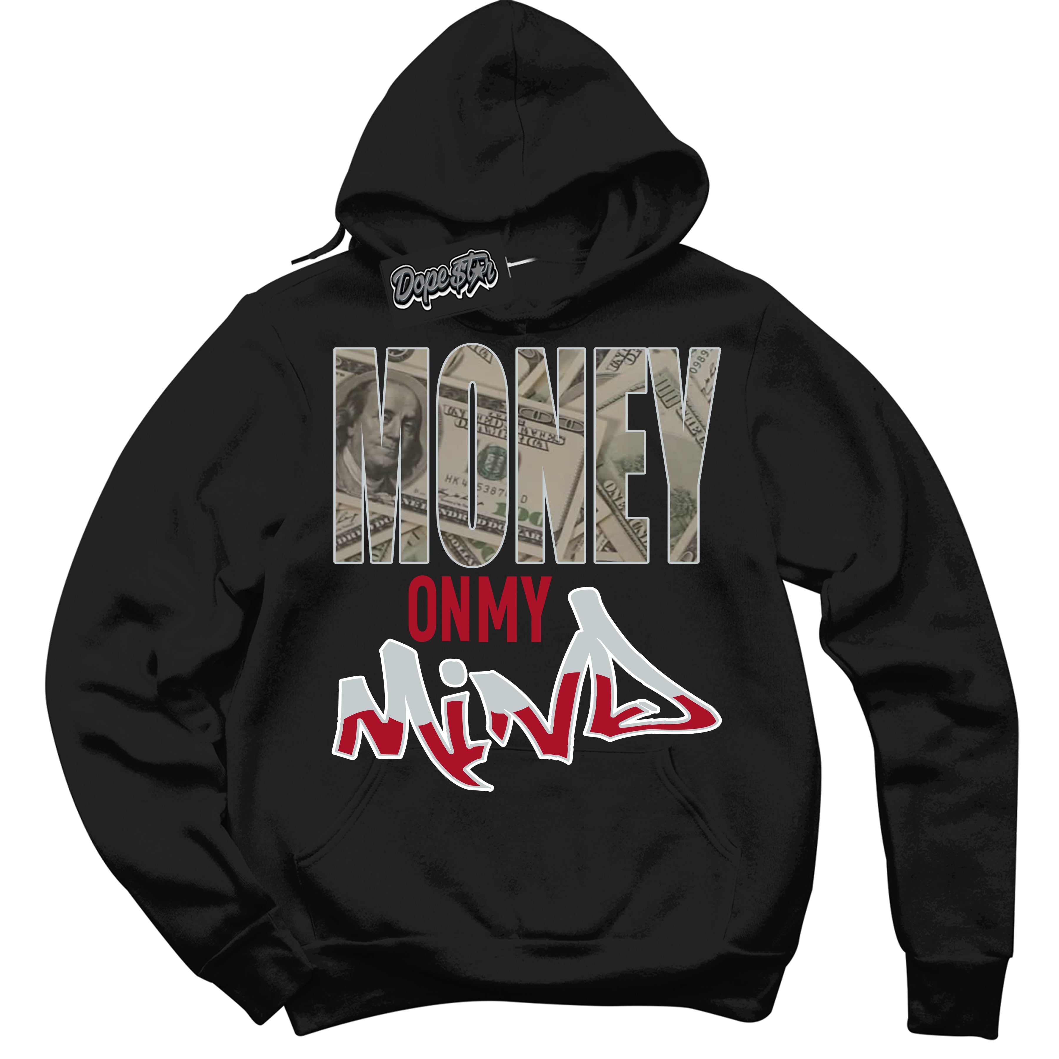 Cool Black Hoodie with “ Money On My Mind ”  design that Perfectly Matches  Reverse Ultraman Sneakers.