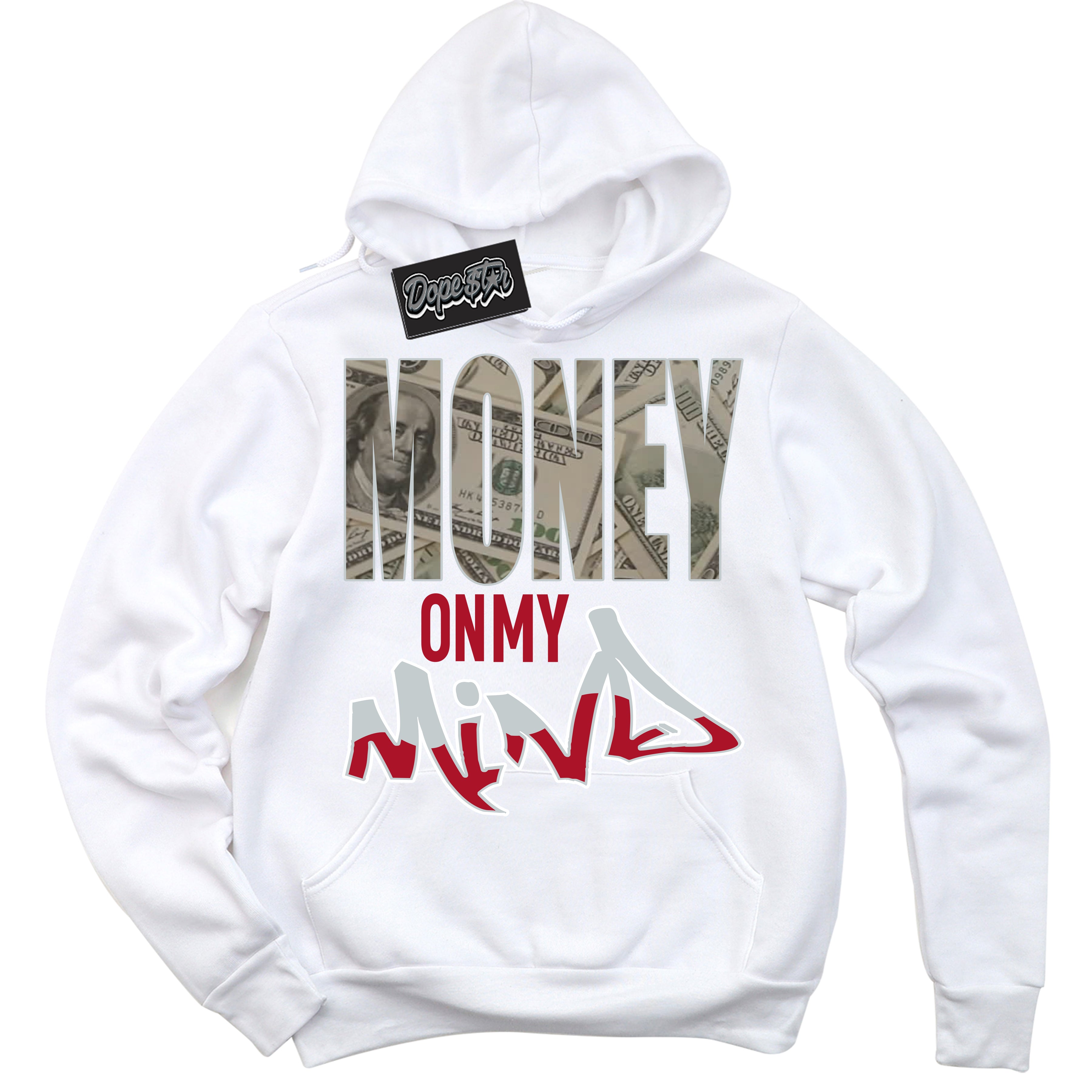 Cool White Hoodie with “ Money On My Mind ”  design that Perfectly Matches  Reverse Ultraman Sneakers.