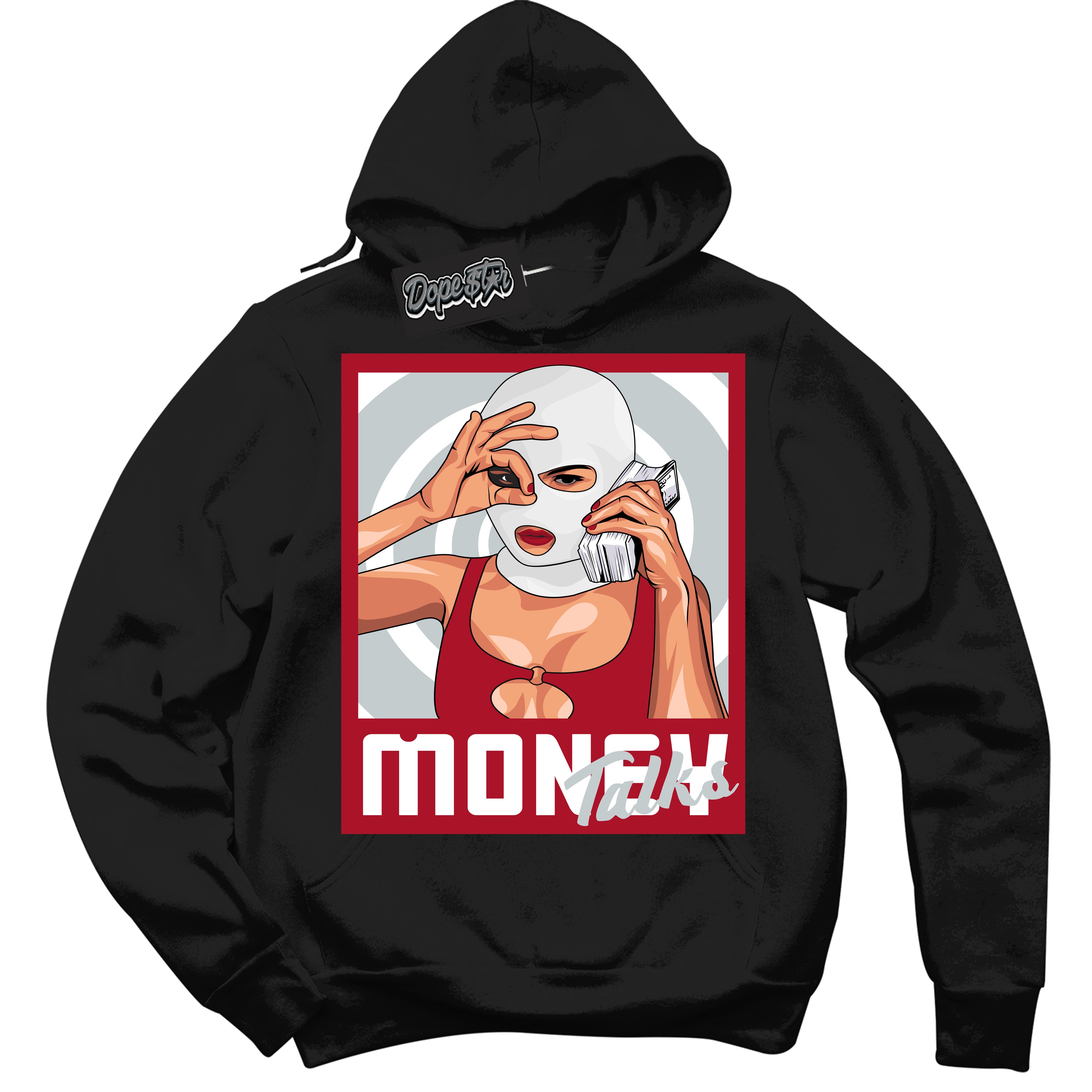 Cool Black Hoodie with “ Money Talks ”  design that Perfectly Matches  Reverse Ultraman Sneakers.