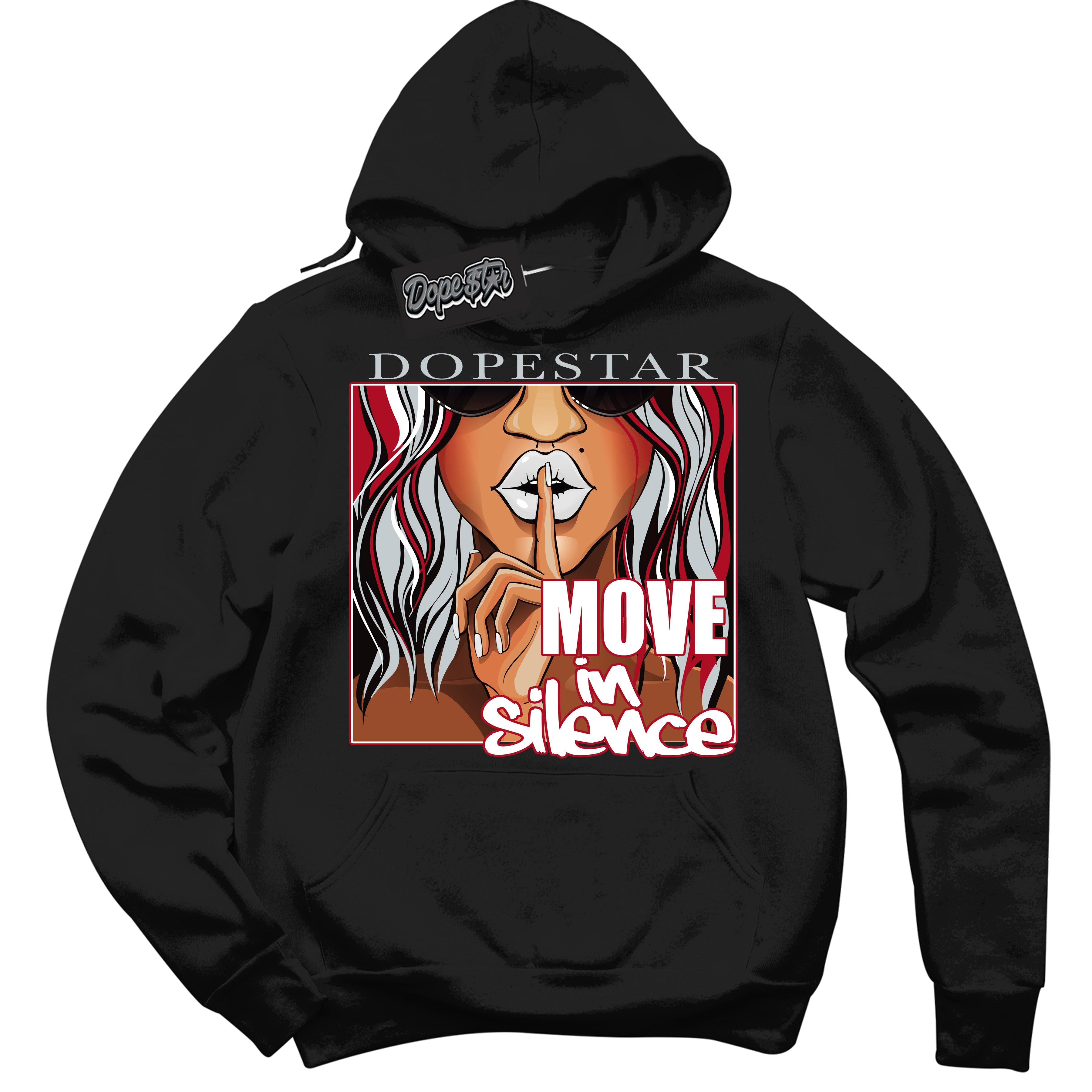 Cool Black Hoodie with “ Move In Silence ”  design that Perfectly Matches  Reverse Ultraman Sneakers.