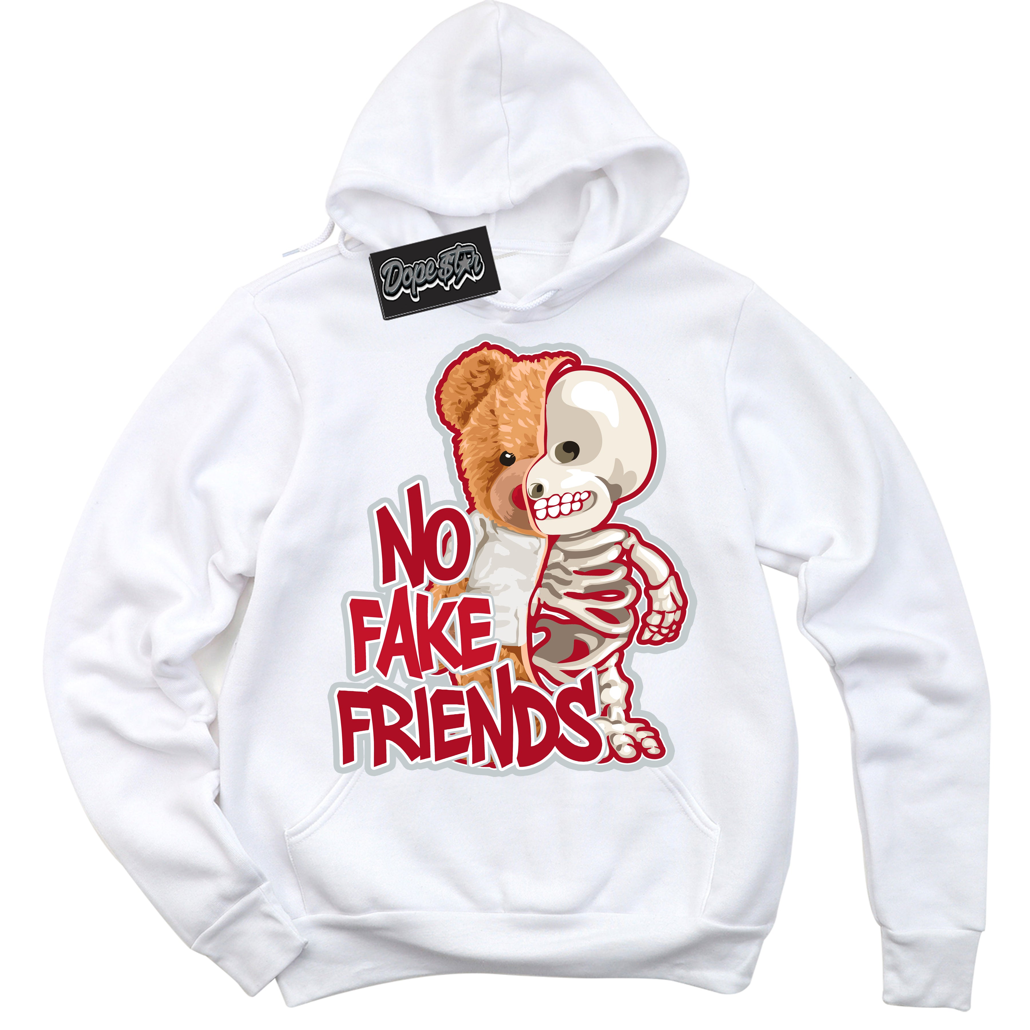 Cool White Hoodie with “ No Fake Friends ”  design that Perfectly Matches  Reverse Ultraman Sneakers.