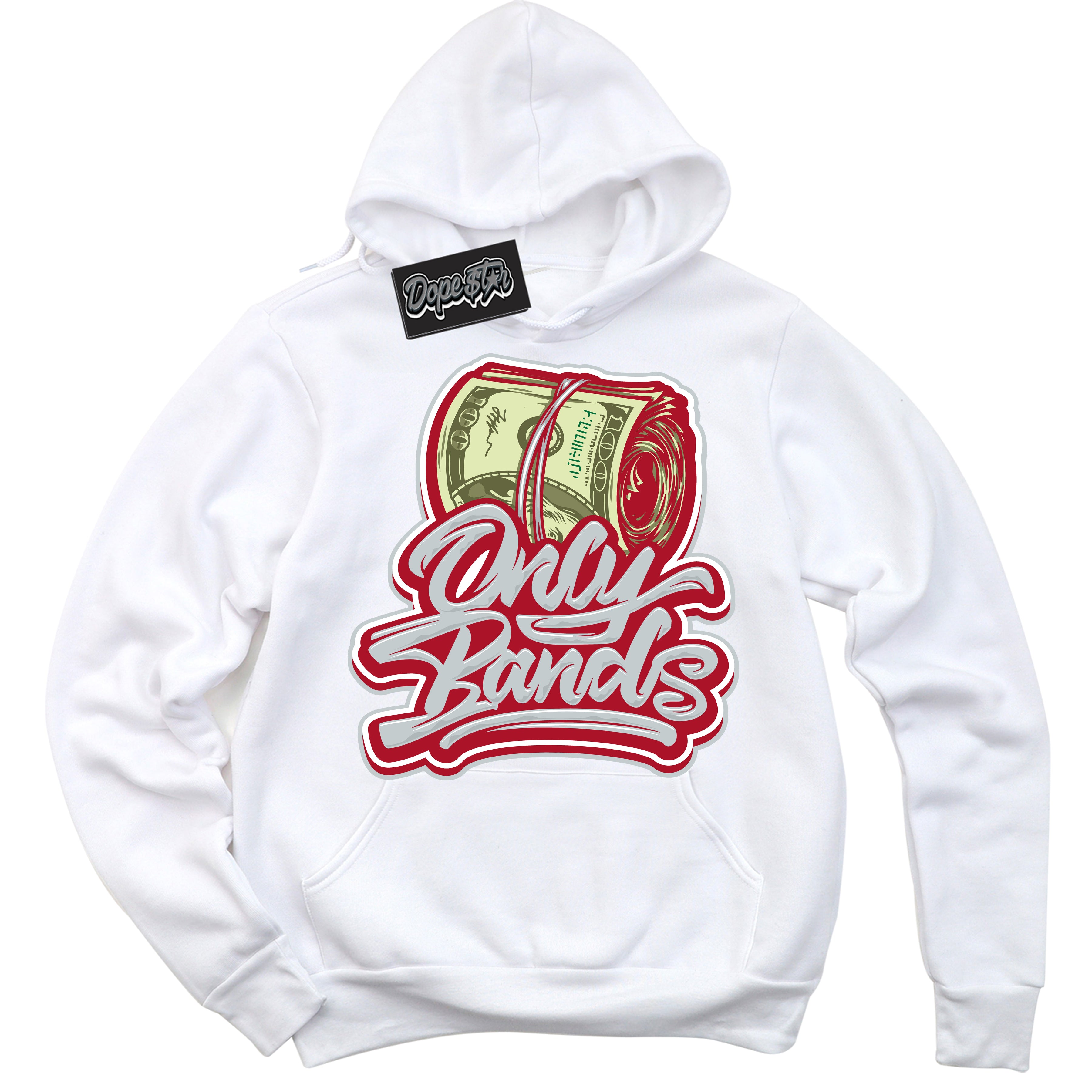 Cool White Hoodie with “ Only Bands ”  design that Perfectly Matches  Reverse Ultraman Sneakers.