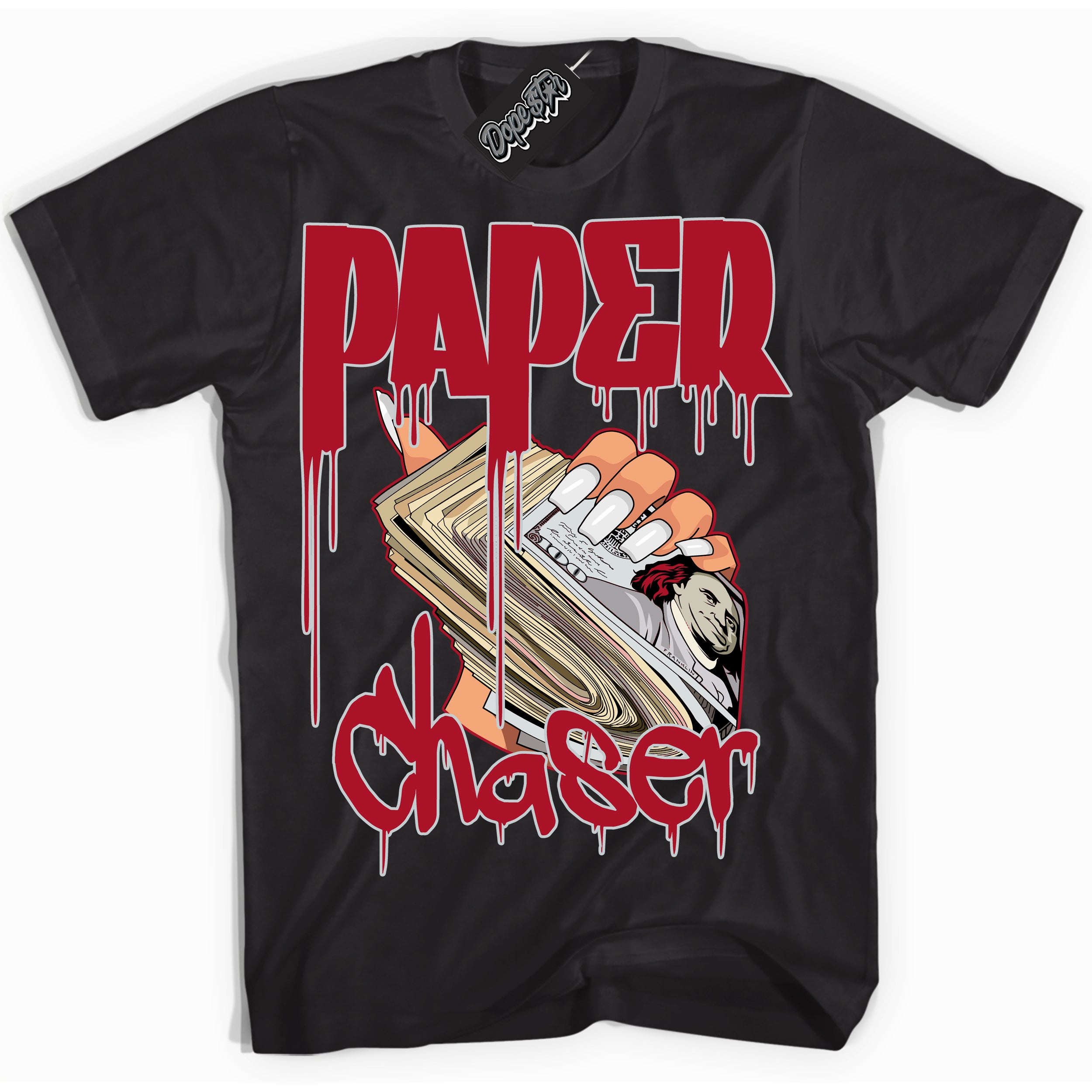 Cool Black Shirt with “ Paper Chaser ” design that perfectly matches Reverse Ultraman Sneakers.