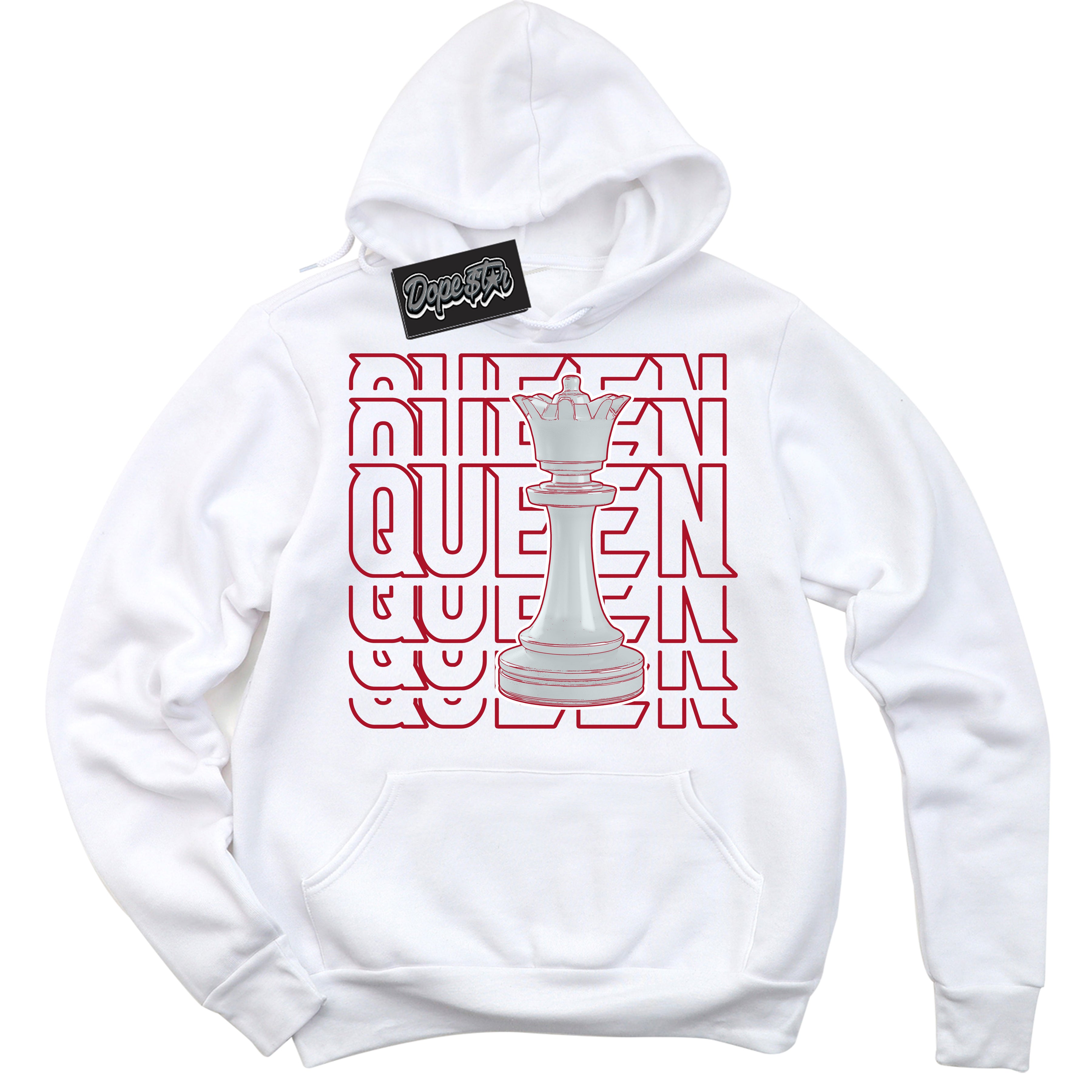 Cool White Hoodie with “ Queen Chess ”  design that Perfectly Matches Reverse Ultraman Sneakers.