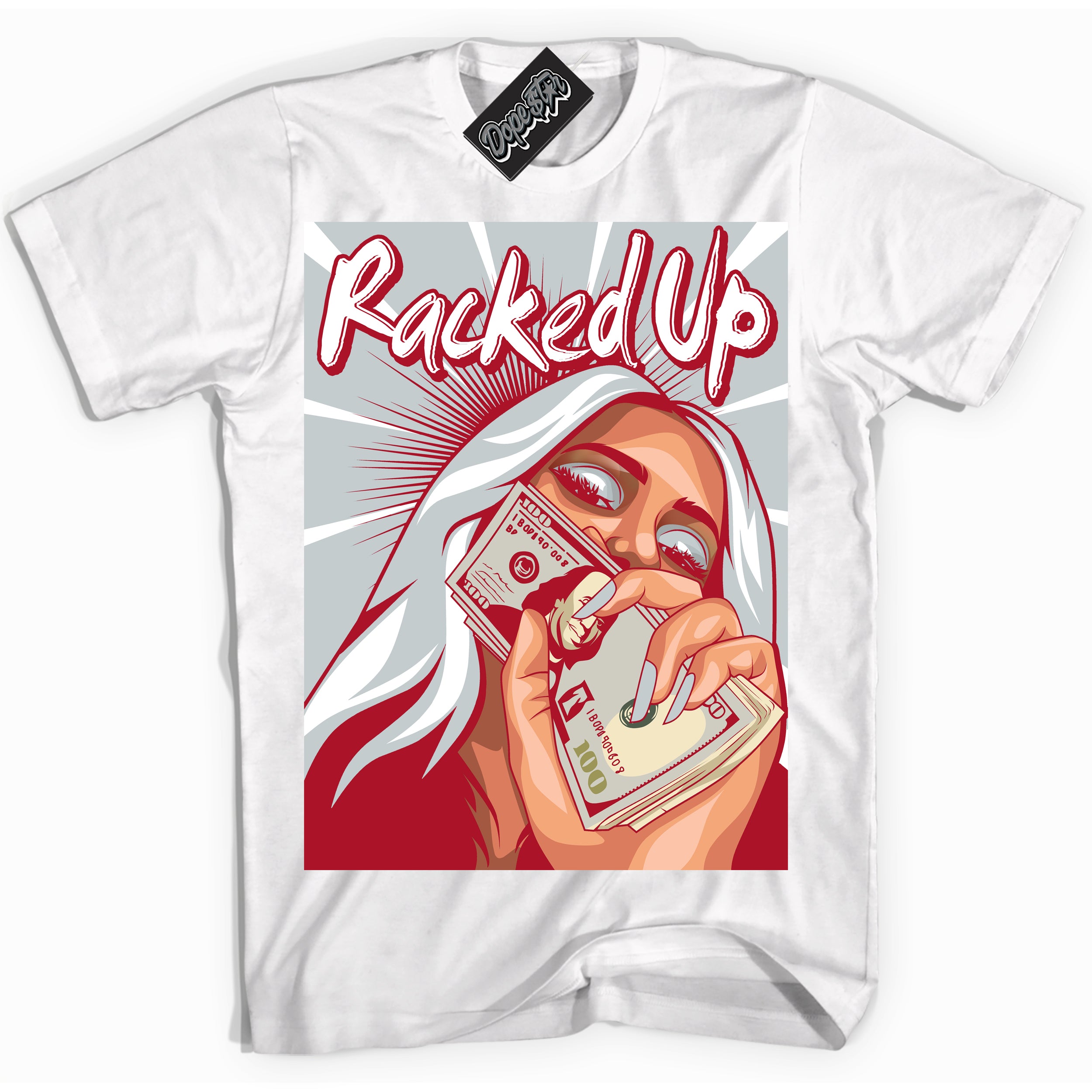 Cool White Shirt with “ Racked Up ” design that perfectly matches Reverse Ultraman Sneakers.