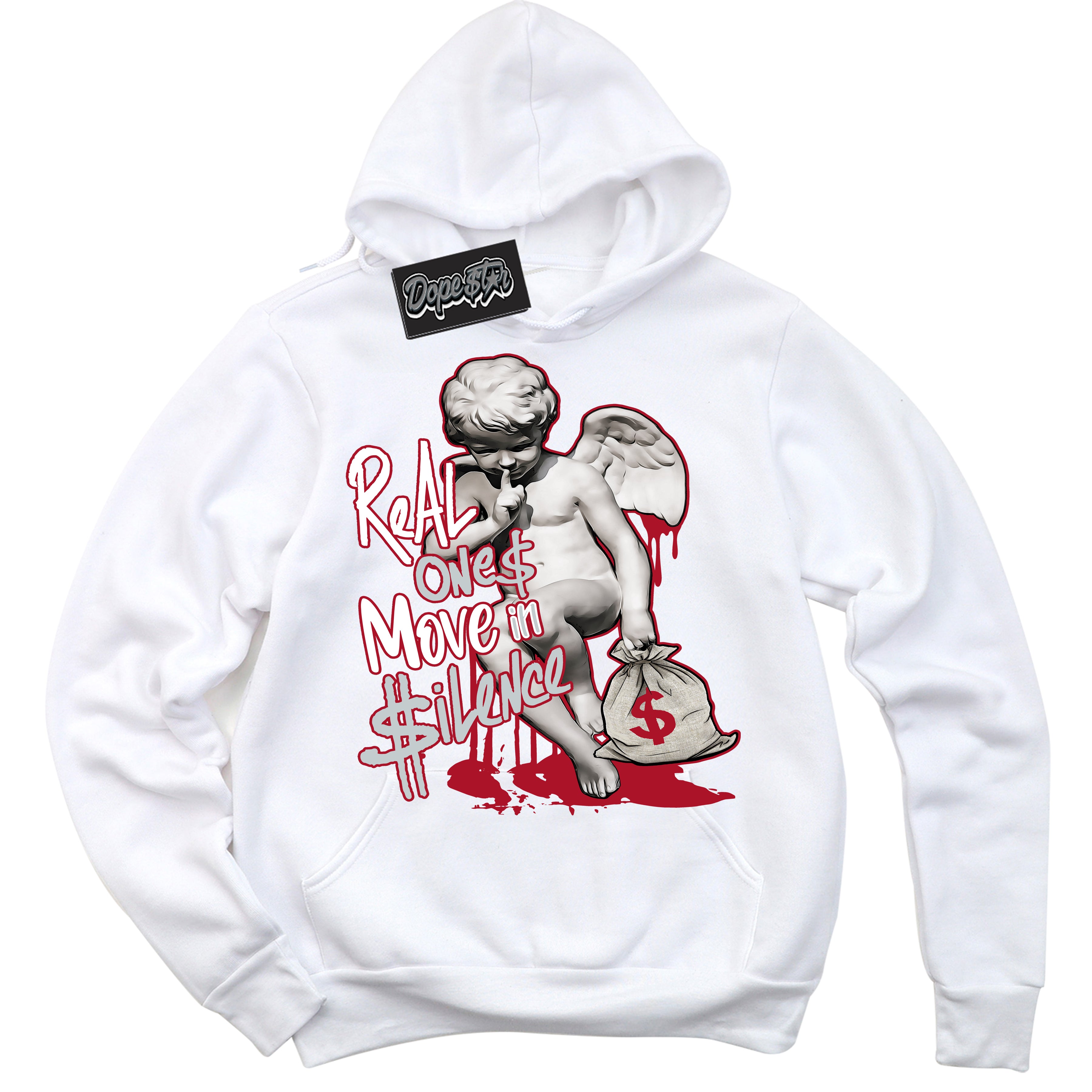 Cool White Hoodie with “ Real Ones Cherub ”  design that Perfectly Matches  Reverse Ultraman Sneakers.
