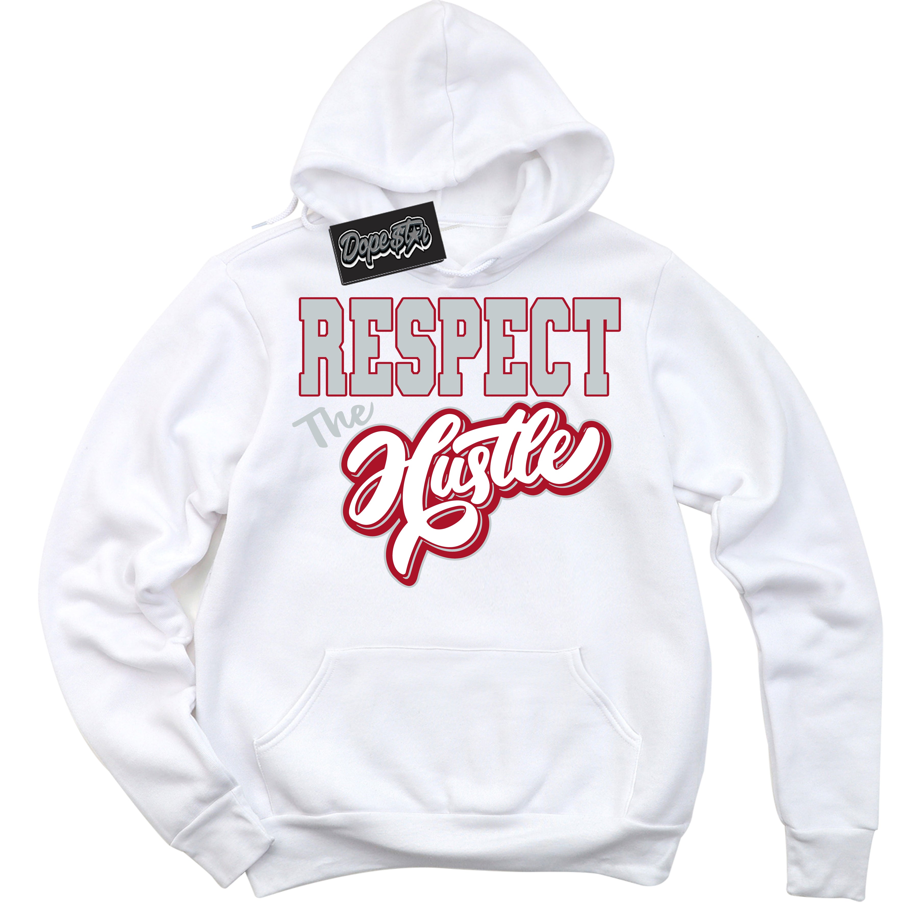 Cool White Hoodie with “ Respect The Hustle ”  design that Perfectly Matches  Reverse Ultraman Sneakers.