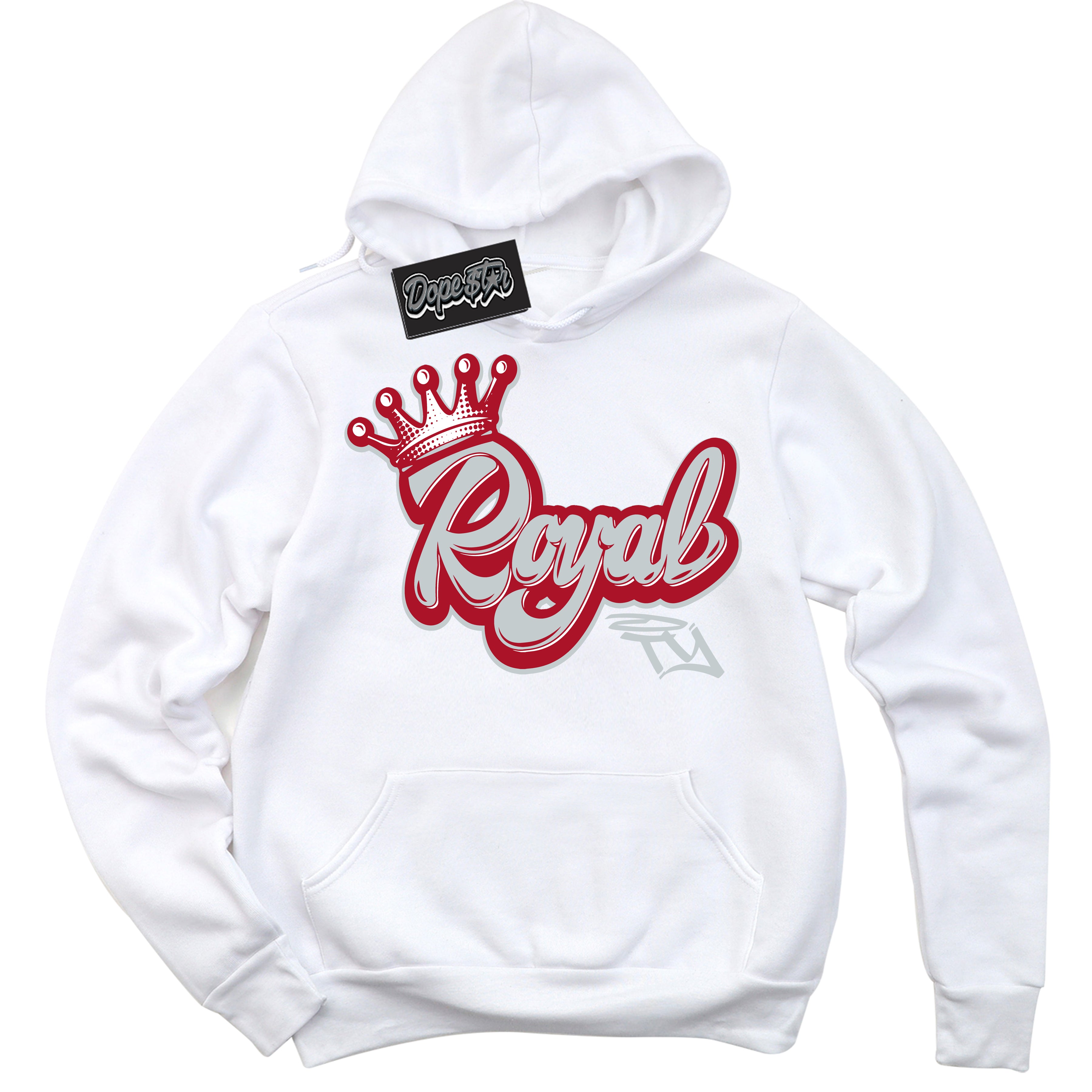 Cool White Hoodie with “ Royalty ”  design that Perfectly Matches  Reverse Ultraman Sneakers.