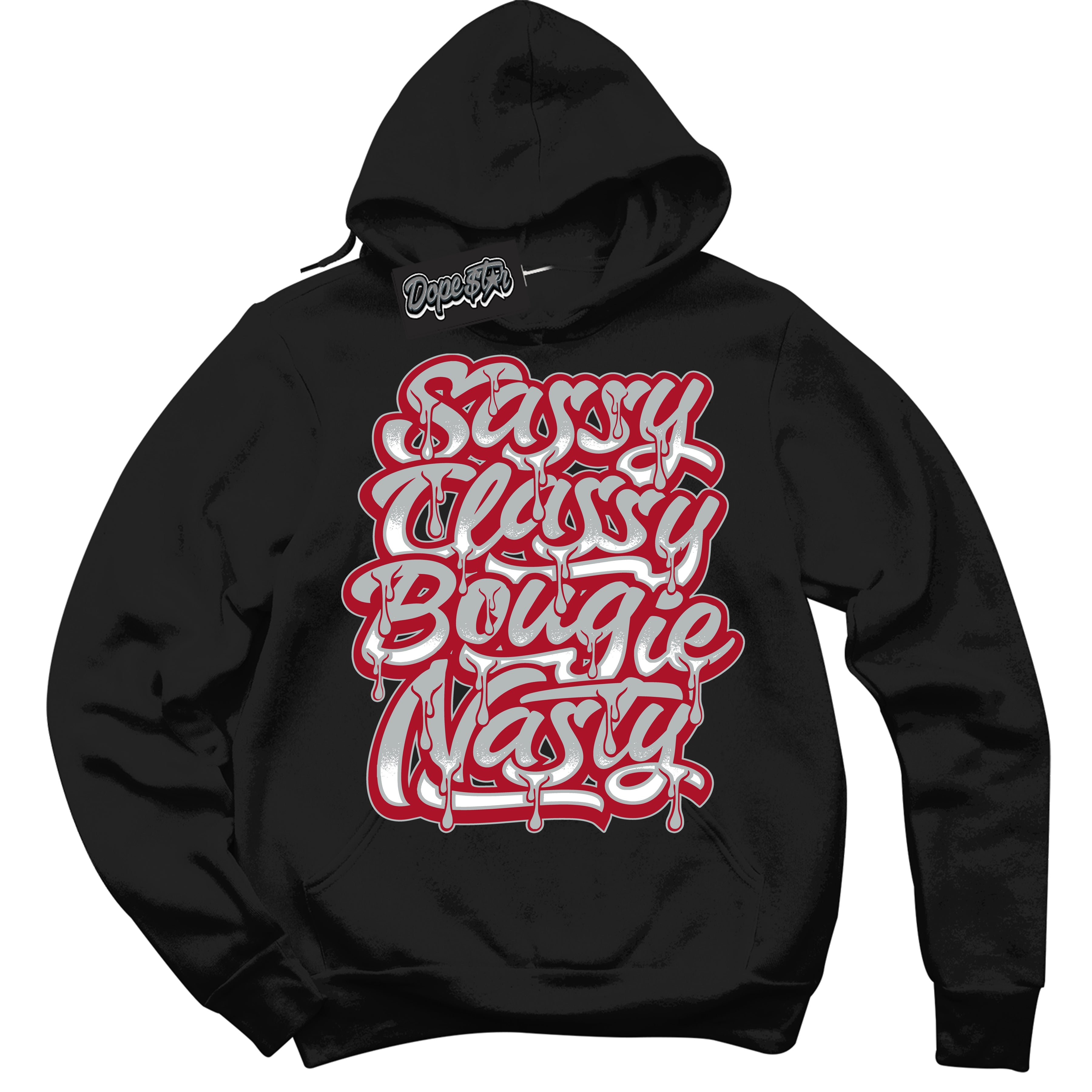 Cool Black Hoodie with “ Sassy Classy ”  design that Perfectly Matches  Reverse Ultraman Sneakers.